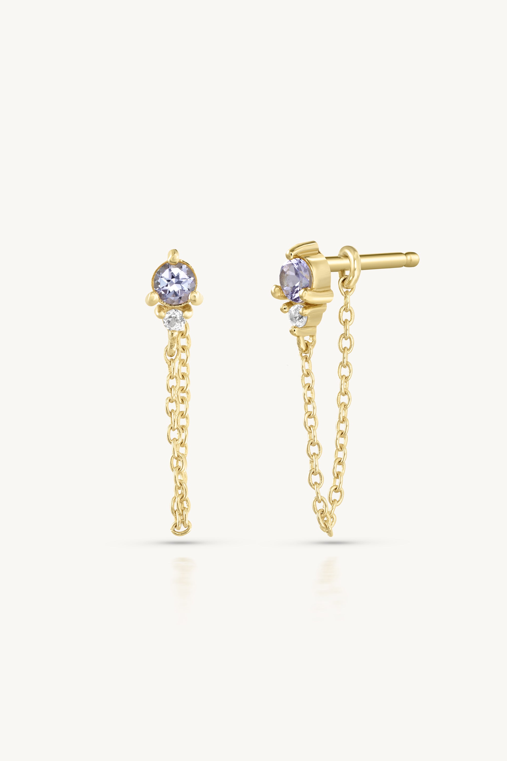 December Tanzanite Birthstone 14K Gold Stud Earrings for Women - Perfect Gift for Christmas, Anniversary & Special Occasions