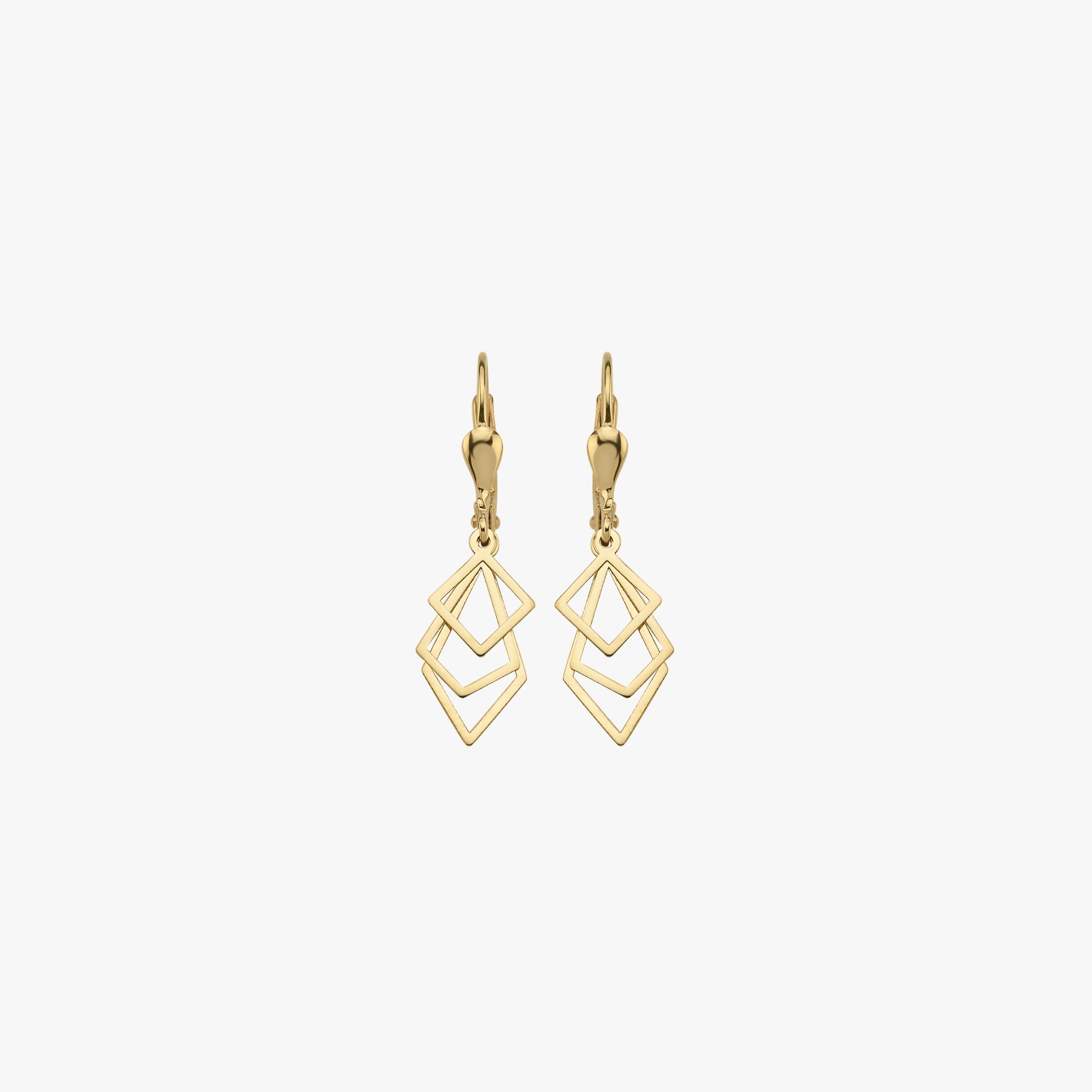 14K Solid Gold Geometric Earrings for Women - Elegant Dangle Hoop Earrings for Party, Wedding & Everyday Wear