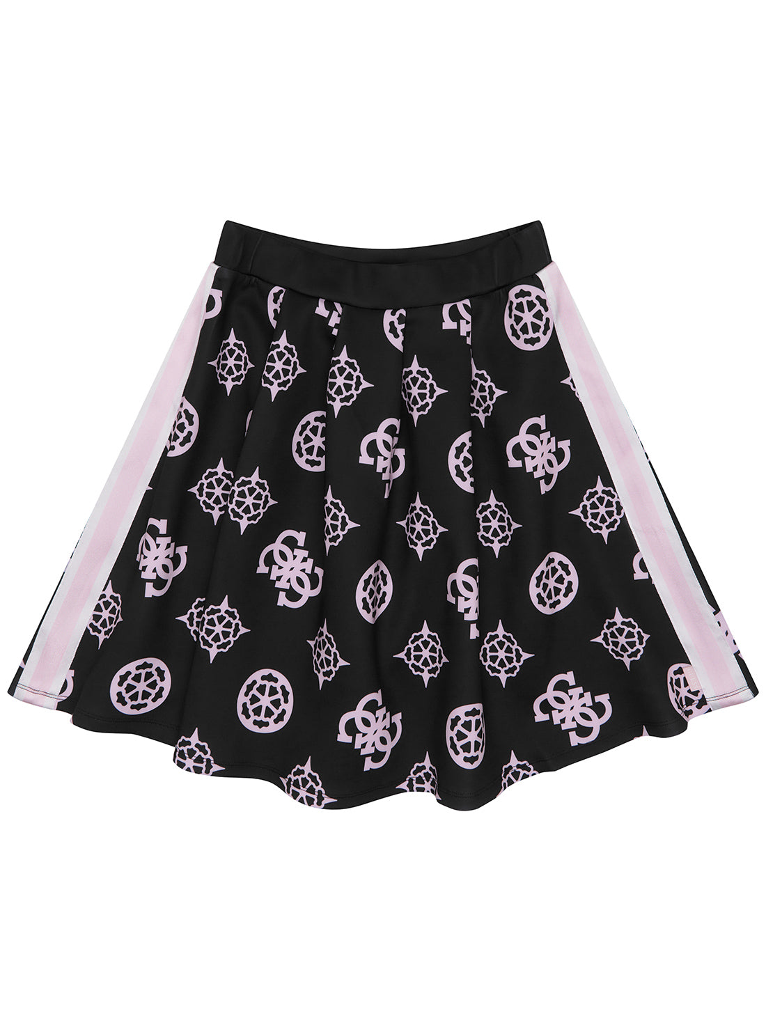 Black Pink Logo Scuba Midi Skirt - Women's Stretchy High Waist Skirt (Size 7-16) for Casual Wear, Concerts & Kpop Fashion