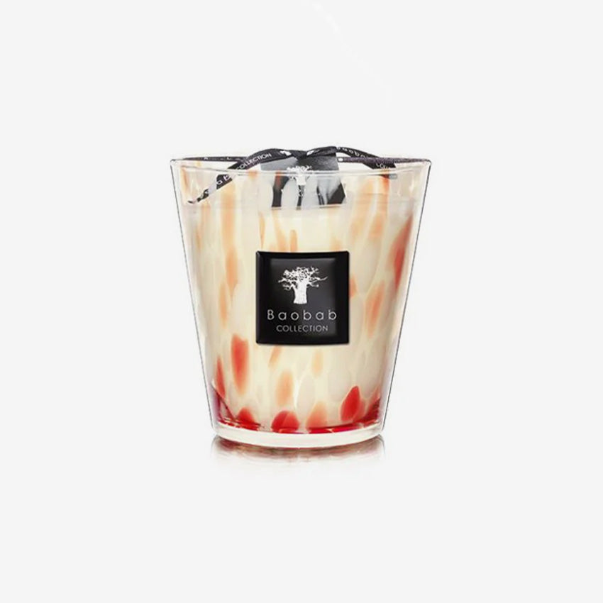 Baobab Collection Pearls Coral Scented Candle - Luxury Home Fragrance for Living Room, Bedroom & Bathroom Decor