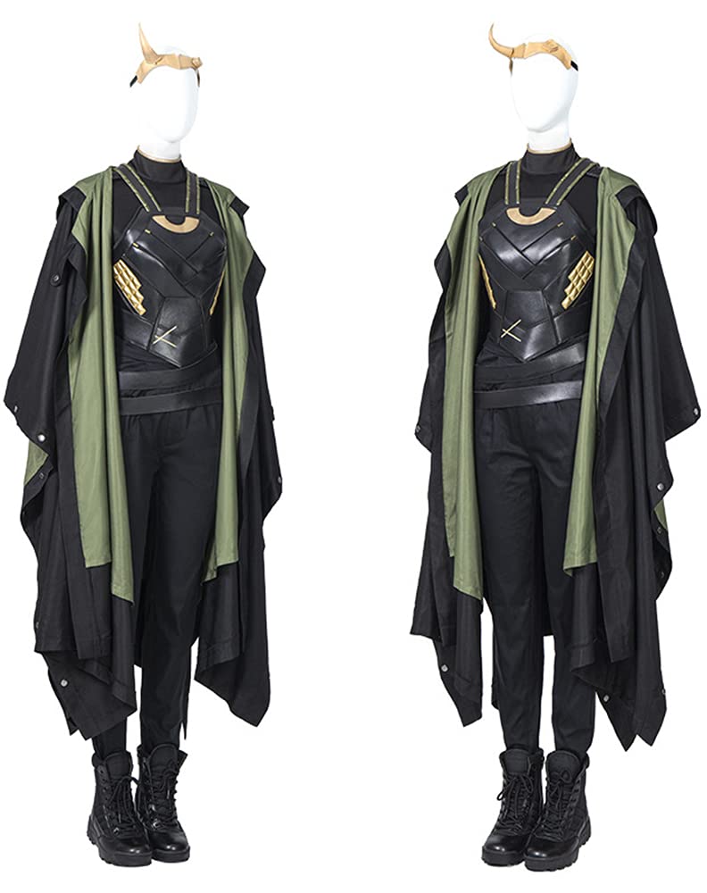 Loki Sylvie Cosplay Costume for Women - Adult Enchantress Halloween Outfit with Cloak & Horned Crown | Perfect for Halloween Parties, Comic Con, and Themed Events