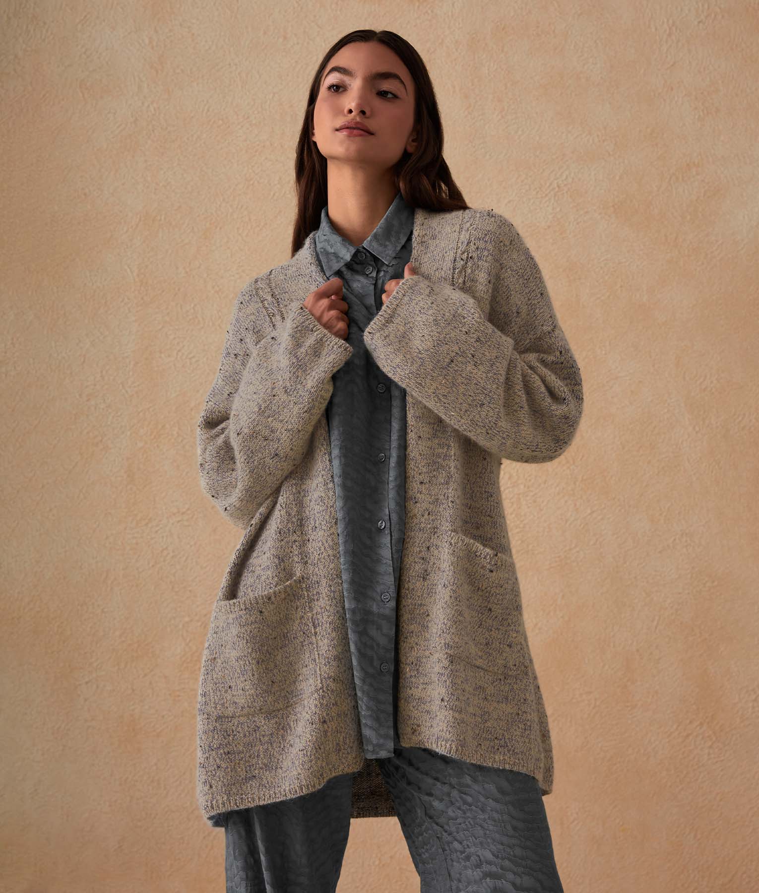 Soft Baby Alpaca Kimono Cardigan for Women - Cozy Winter Sweater for Casual Wear & Layering