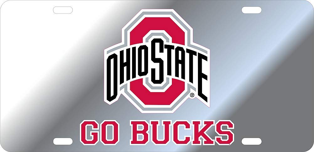 NCAA Mirrored Acrylic License Plate - Silver Team Logo Car Accessory for College Football Fans | Perfect for Game Day Tailgating & Campus Parking