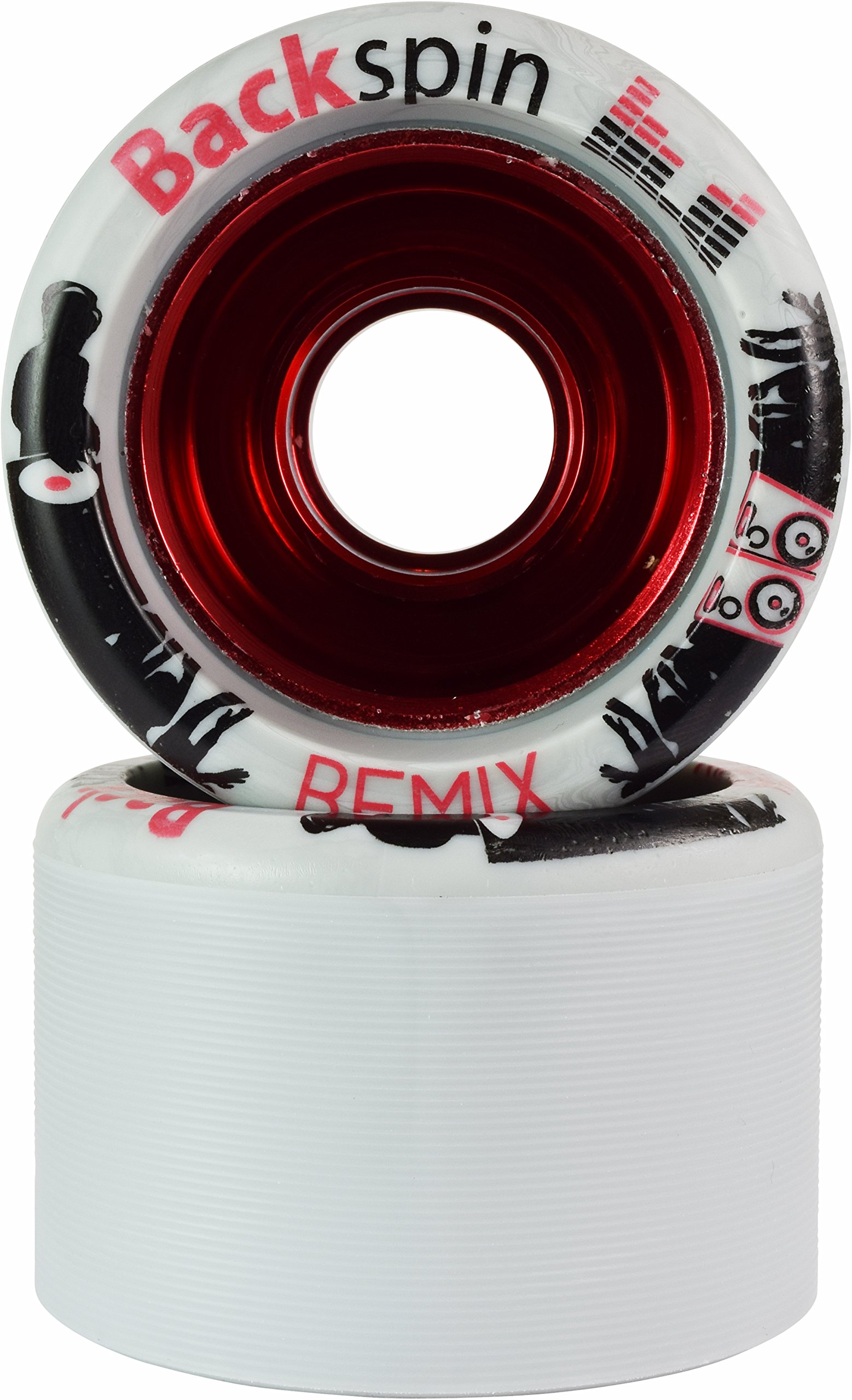 Remix Roller Skate Wheels - Premium White Outdoor/Indoor Skating Wheels for Artistic, Derby & Recreational Roller Skating
