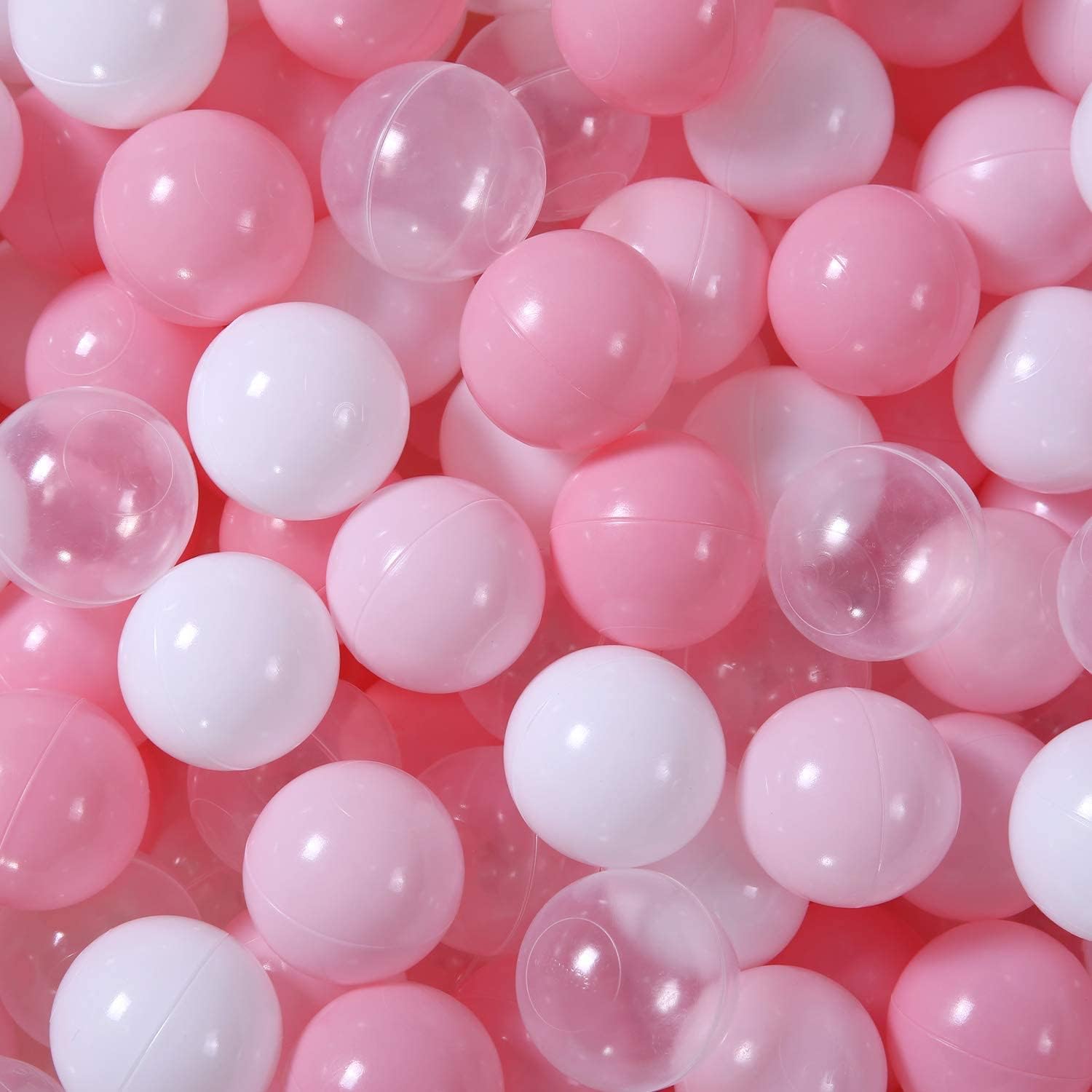 Yufer 1000-Piece Pink Ball Pit Balls for Kids - Non-Toxic Plastic Play Pool Balls for Toddlers, Baby Ball Pit, Sensory Play, Room Decor & Party Fun Toys - Perfect for Indoor Playrooms, Birthday Parties & Daycare Centers