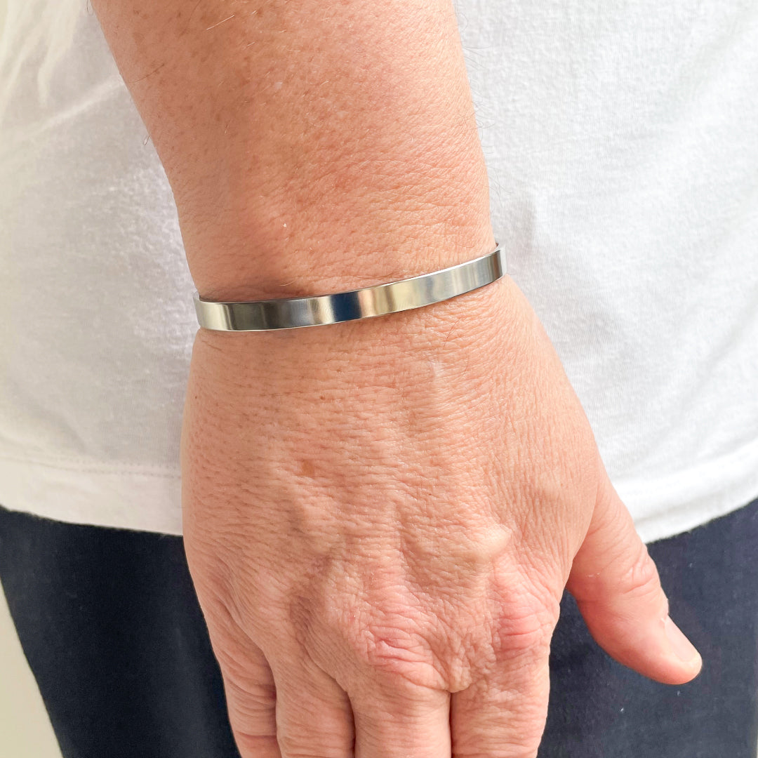 Paros Silver Classic Cuff Bracelet for Women - Elegant Adjustable Bangle for Everyday Wear, Gift Giving & Special Occasions