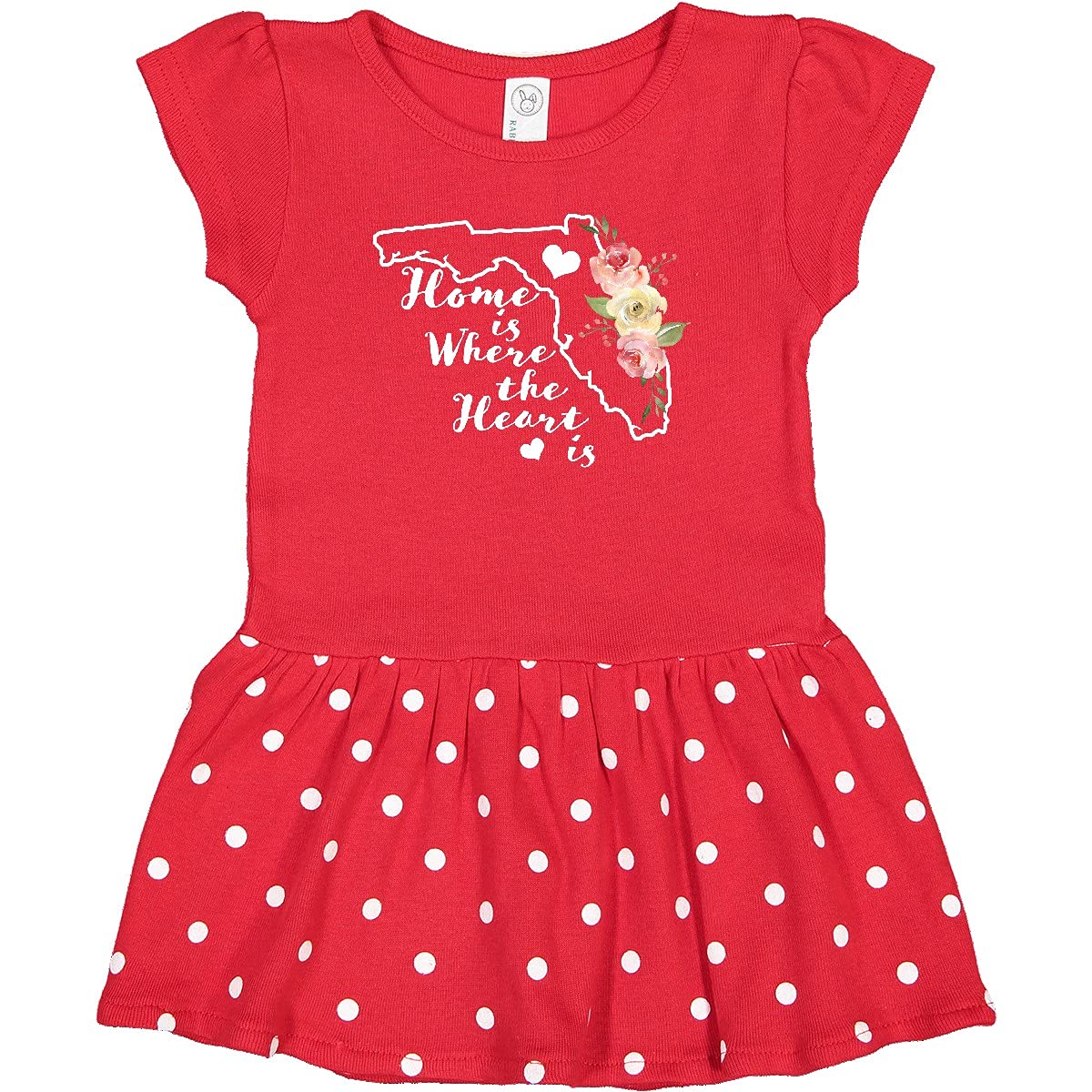 Inktastic Florida Home is Where The Heart is Watercolor Floral Baby Girl Dress - Perfect for Family Photos, Birthday Parties & Special Occasions