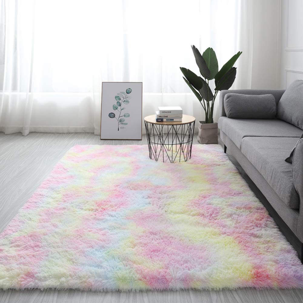 Ultra Soft Fluffy Shaggy Area Rugs for Bedroom & Living Room - Plush Rectangle Carpet 63x91 Inches (160x230cm) - Non-Slip Home Decor Floor Mat for Kids Room, Nursery & Cozy Spaces