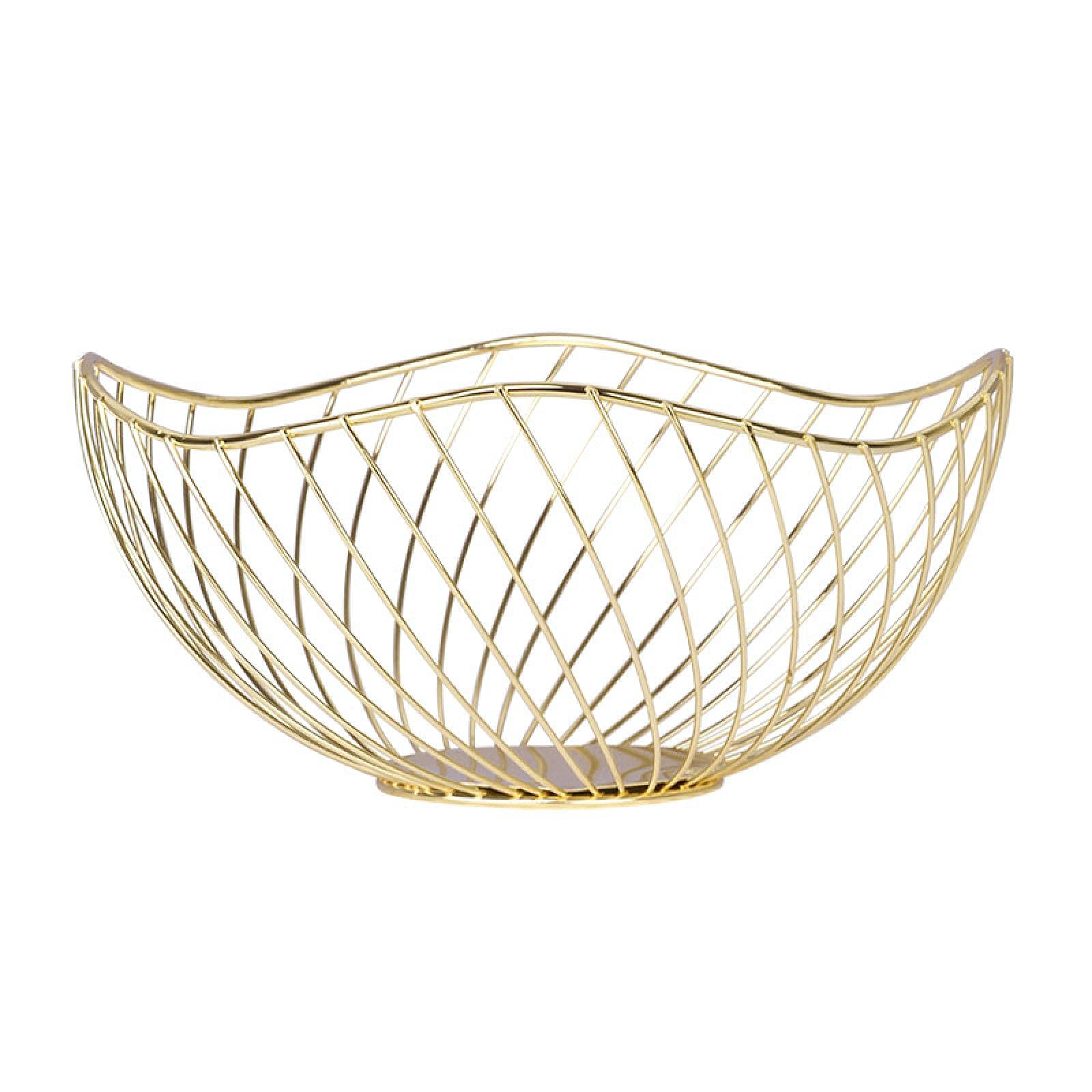 Modern Metal Fruit Basket - Wire Snack Bread Vegetable Storage Bowl, Kitchen Egg Dessert Holder, Nordic Organizer Cake Stand for Home, Office, and Party Use