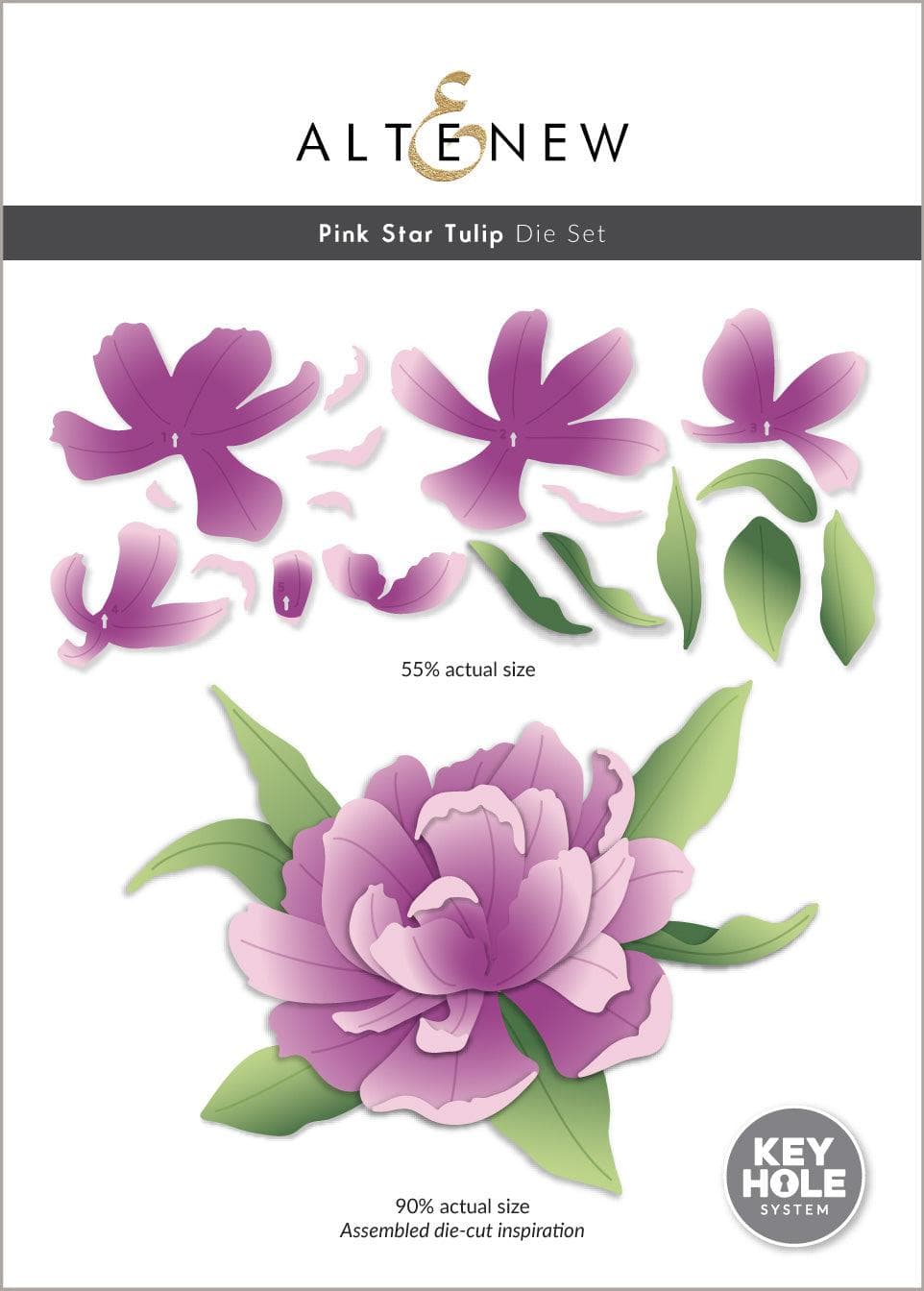 Pink Star Tulip Layering Die Set for Card Making, Scrapbooking, and DIY Paper Crafts - Perfect for Handmade Greeting Cards and Home Decor Projects