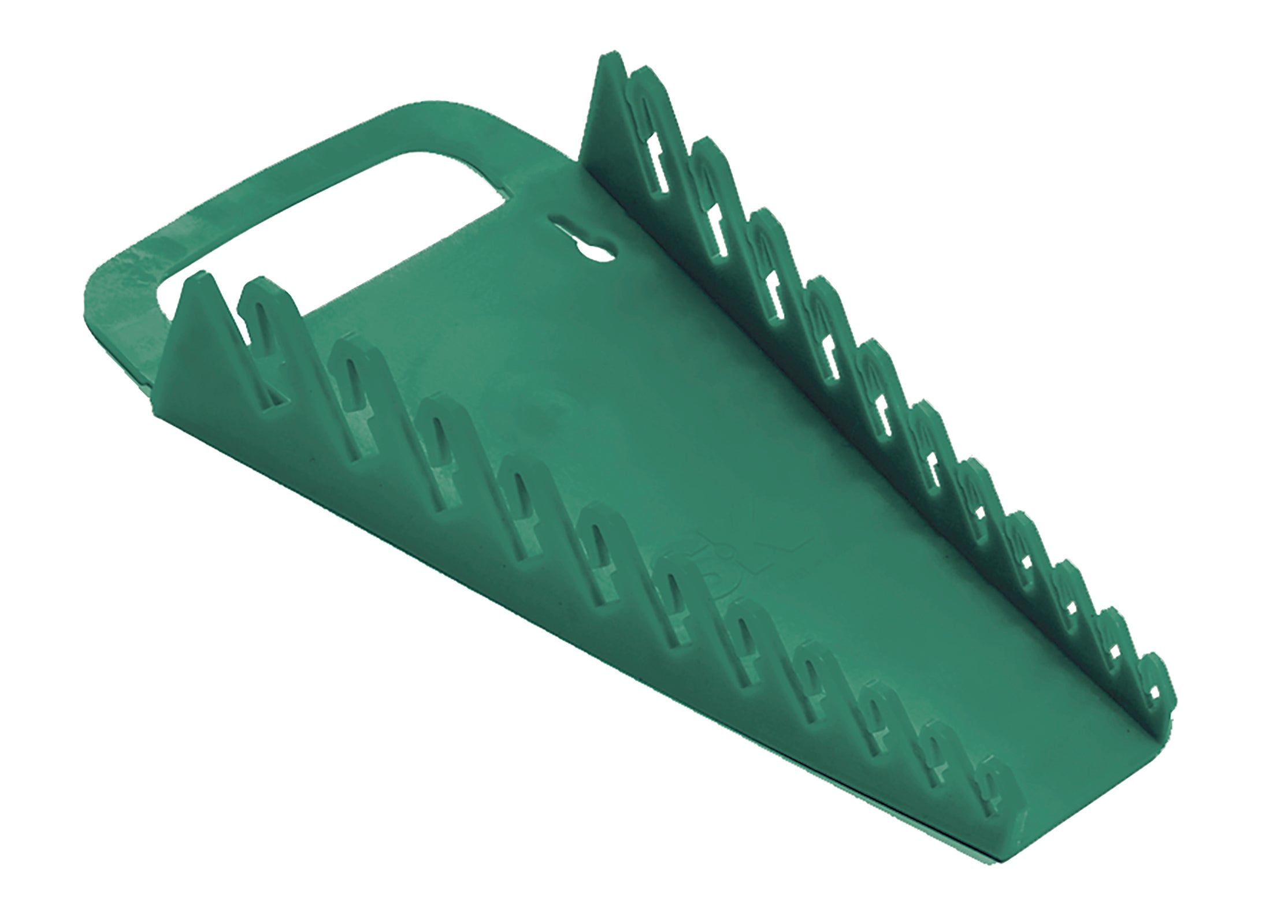 1074 SK Tools Green Plastic Wrench Rack - Organizer Holds 15 Tools - Perfect for Garage, Workshop & Toolbox Storage
