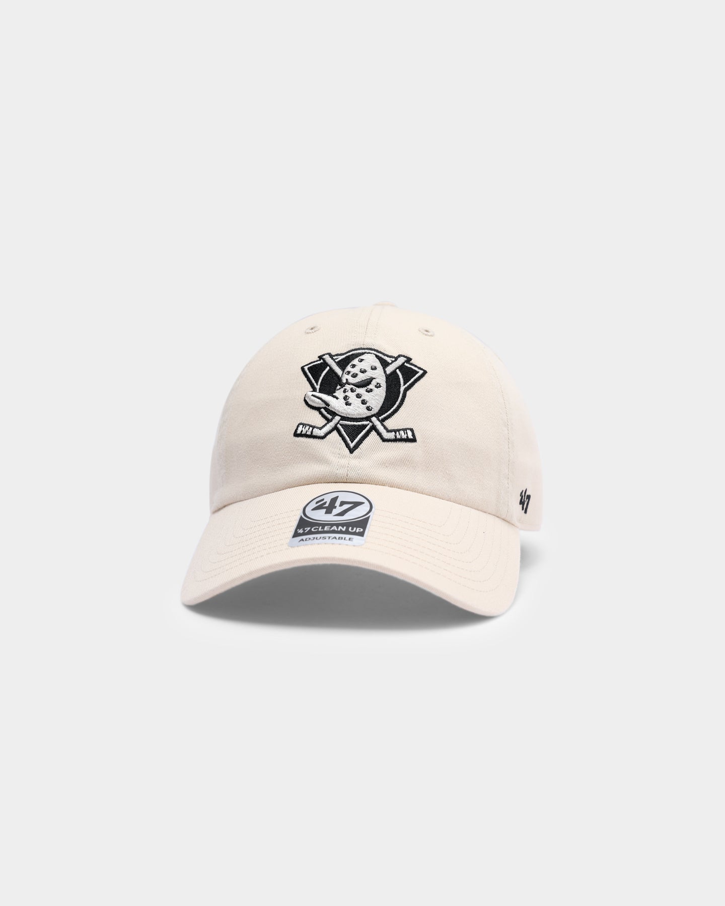 47 Brand Men's Anaheim Ducks Adjustable Strapback Hat - Natural/Black - Official NHL Hockey Fan Gear for Game Day & Outdoor Activities