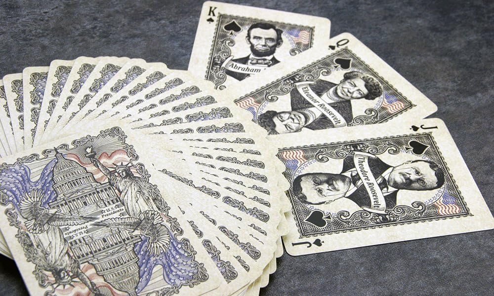 US Presidents Bicycle Playing Cards - Deluxe Embossed Collector's Edition | Premium Poker Cards for Game Nights, Gifts & Collectors