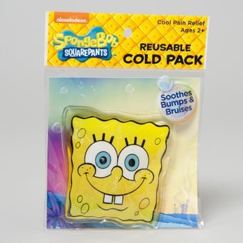 Reusable SpongeBob Cold Pack - Case of 24 | Ice Packs for Lunch Boxes, Coolers & First Aid | Fun Kids' Ice Gel Packs for Injuries, Sports & Picnics