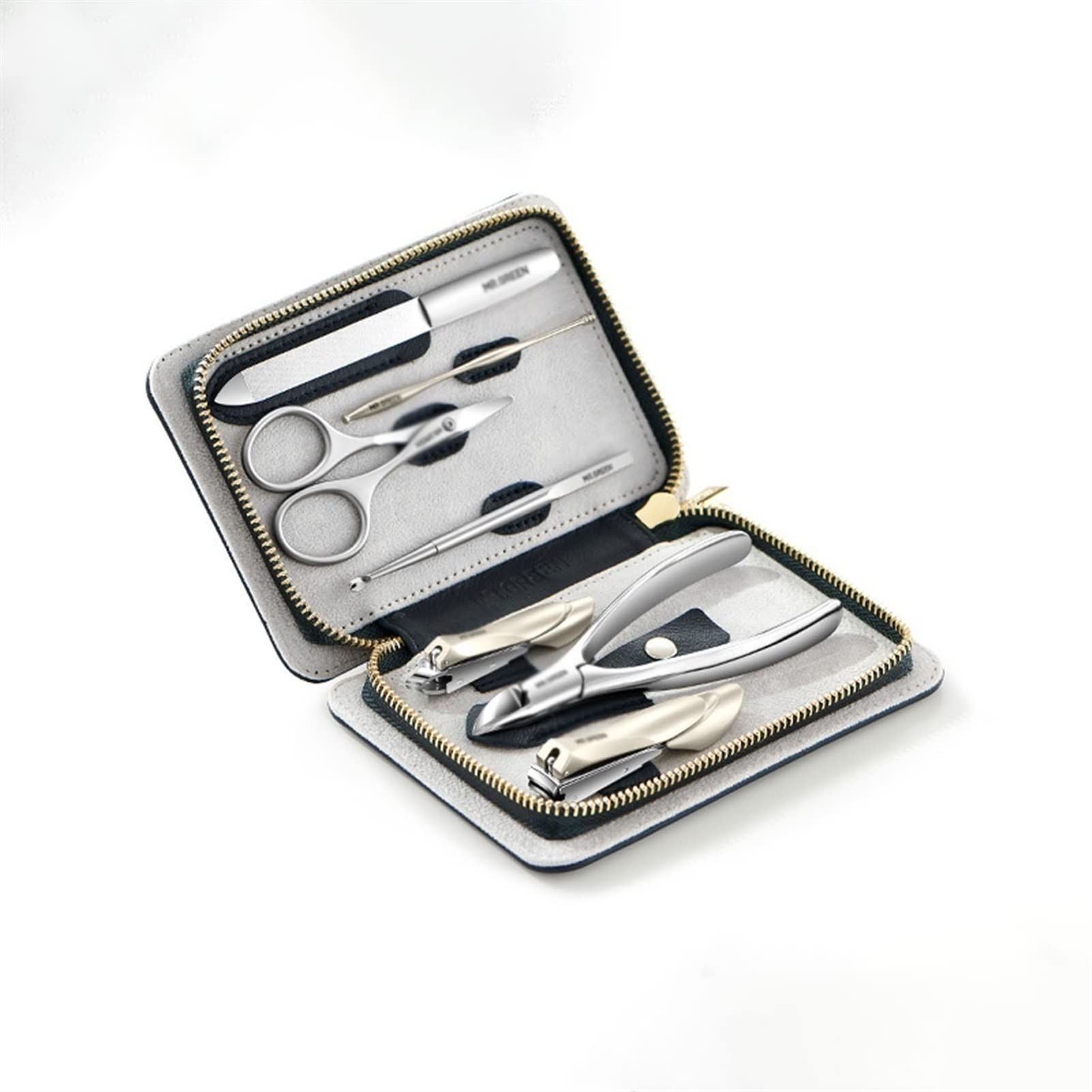 Premium Stainless Steel Nail Care Kit - 7-Piece Portable Manicure Set with Nail Scissors, Cuticle Tools & Face Care for Travel & Home Use | Perfect for DIY Nail Care, Grooming & Beauty Maintenance