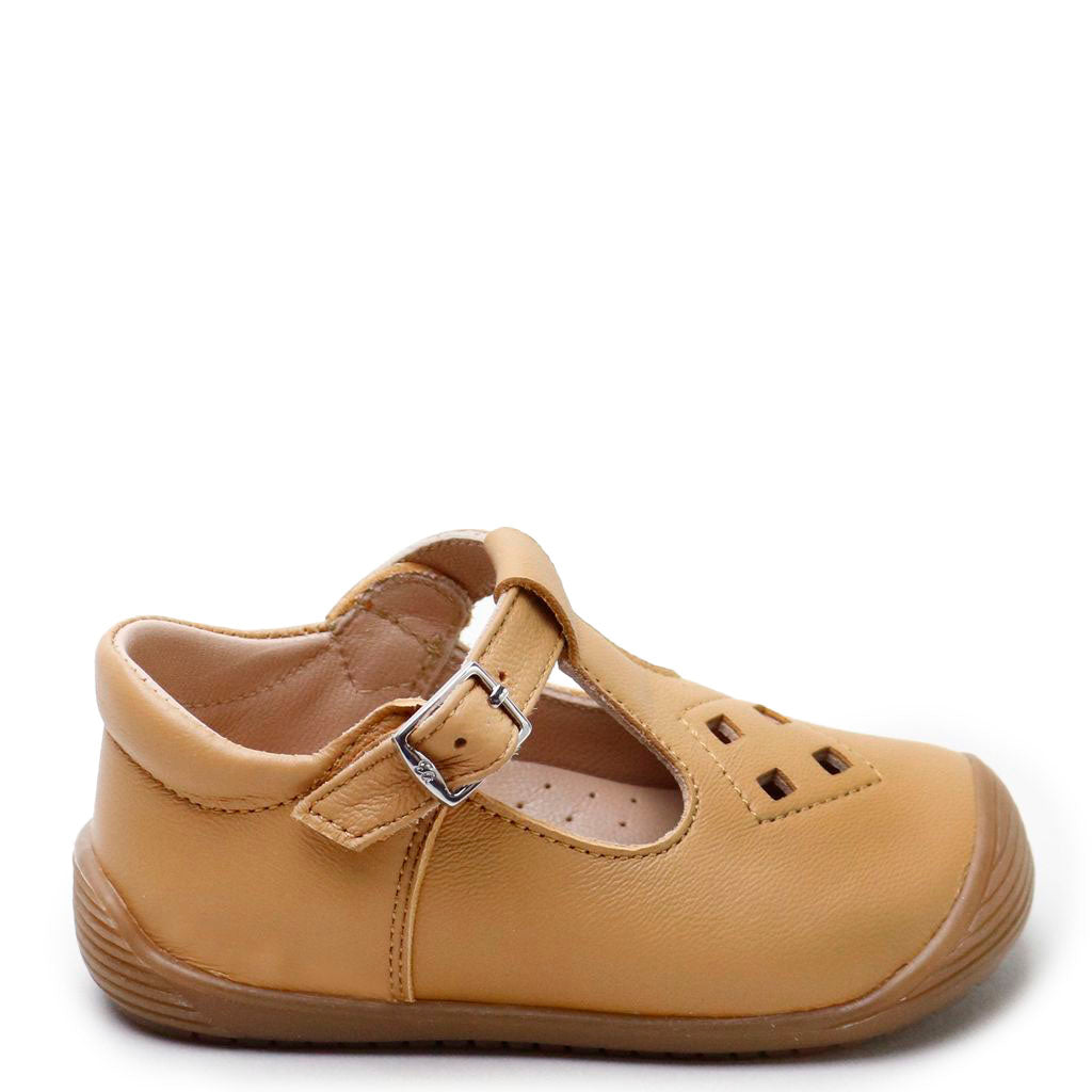 Premium Camel Leather T-Strap Baby Sneakers - Soft & Comfortable First Walkers for Toddlers - Perfect for Outdoor Play & Special Occasions