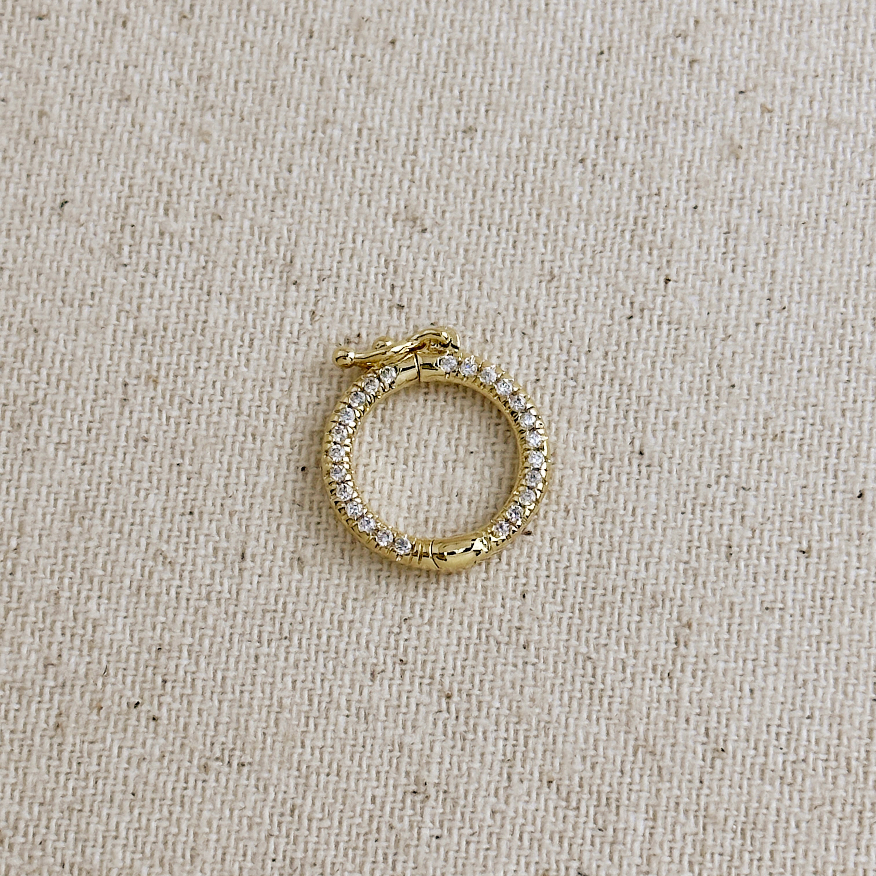 18K Gold Filled CZ Round Clasp - Elegant Jewelry Clasps for Necklaces, Bracelets & DIY Jewelry Making - Perfect for Gifts, Wedding & Special Occasions