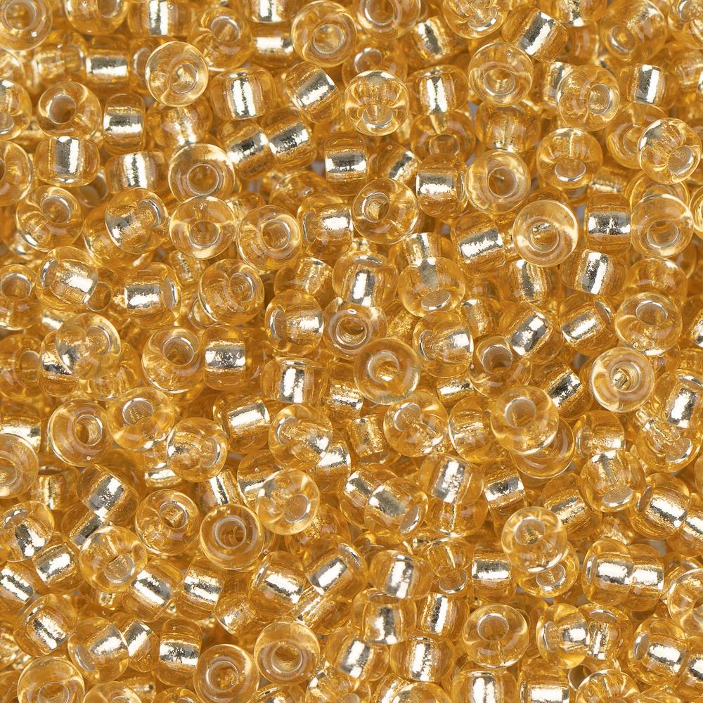 11/0 Miyuki Seed Beads #0003 Silver Lined Gold 22g - Perfect for Jewelry Making, Beading Crafts, and DIY Accessories