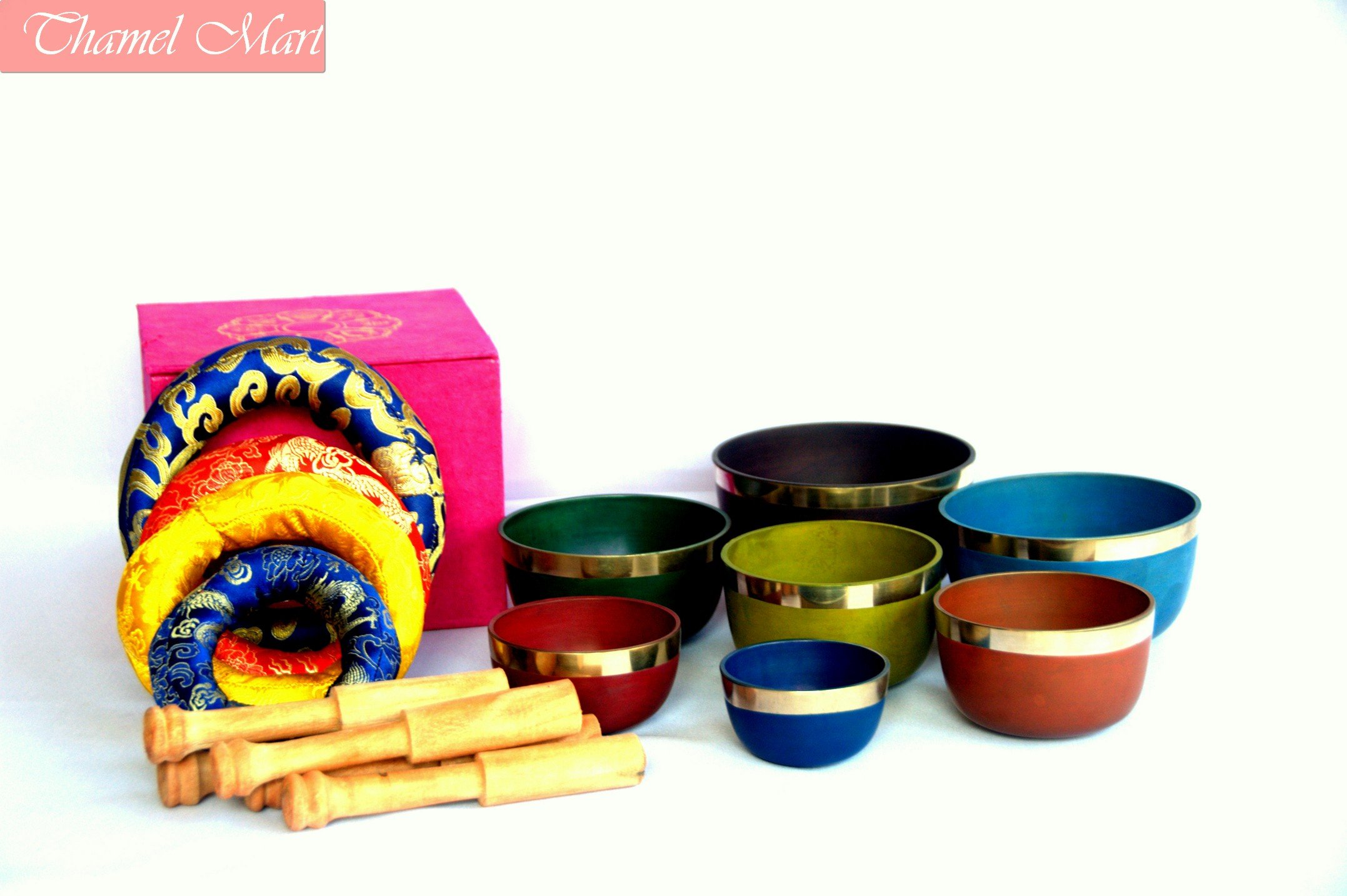 Authentic 7-Piece Chakra Healing Tibetan Singing Bowl Set from Nepal – Perfect for Meditation, Yoga & Sound Therapy