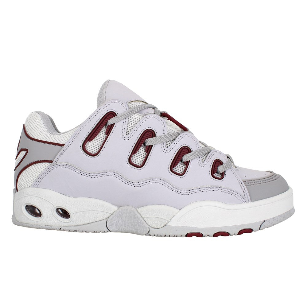 Osiris D3 OG Skate Shoes for Men - Grey/Grey/Maroon | High-Performance Sneakers for Skateboarding & Streetwear Fashion