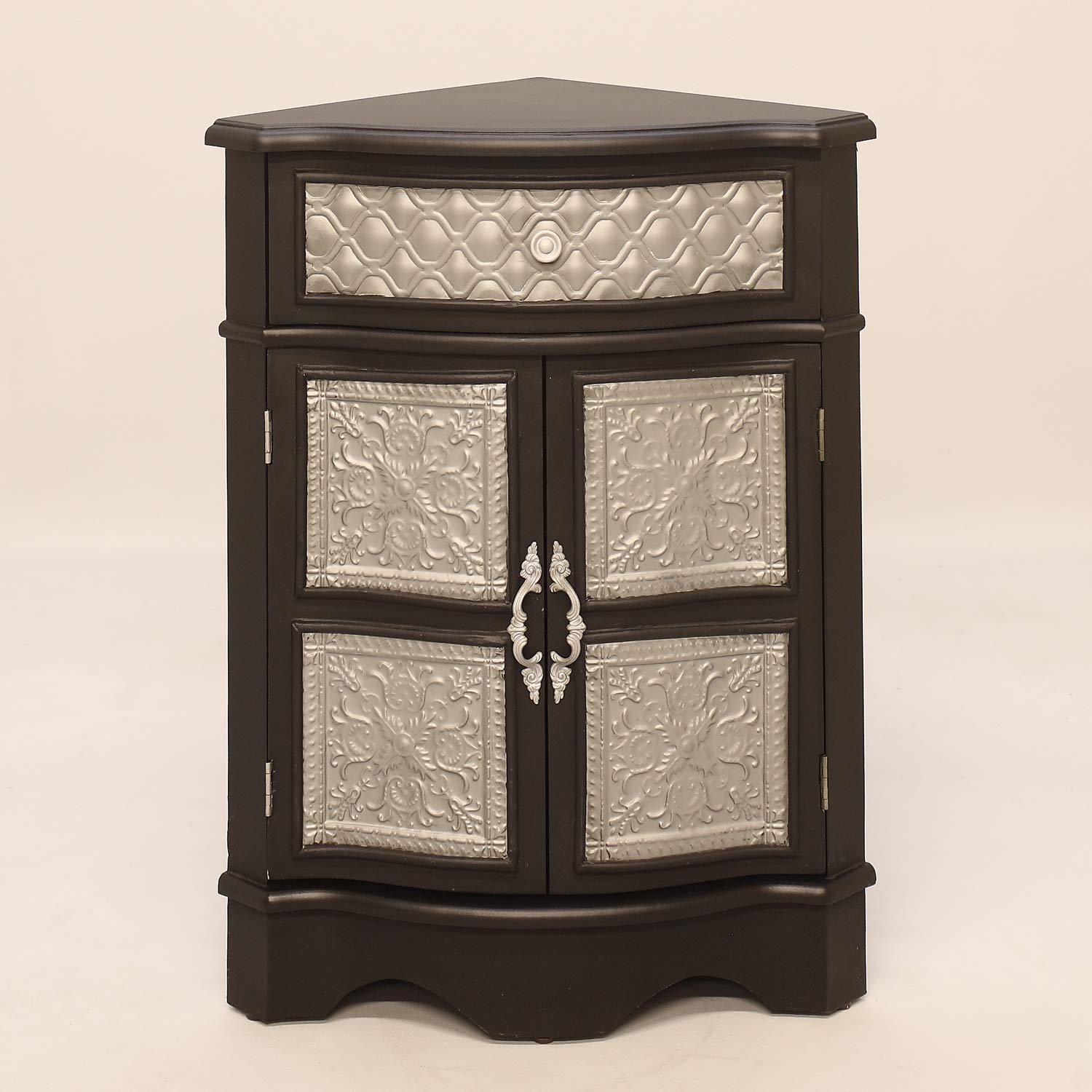 Black Corner Cabinet - Space-Saving Storage Solution for Kitchen, Bathroom & Living Room | Organize Small Spaces Efficiently