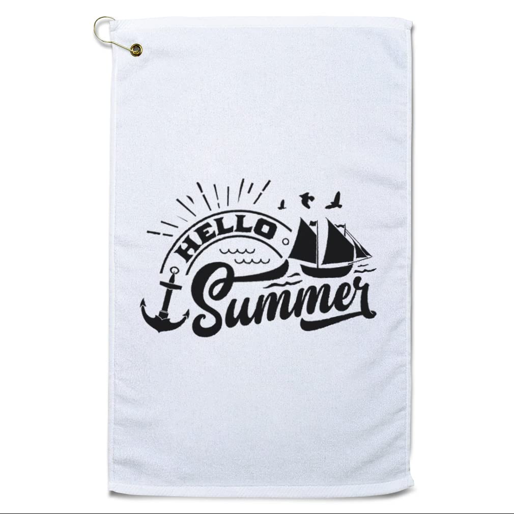 Custom Golf Towel with Stylish Print - Absorbent Cotton Towel for Golf, Beach & Summer Outings | Perfect Golf Gift & Sports Accessory for Men & Women