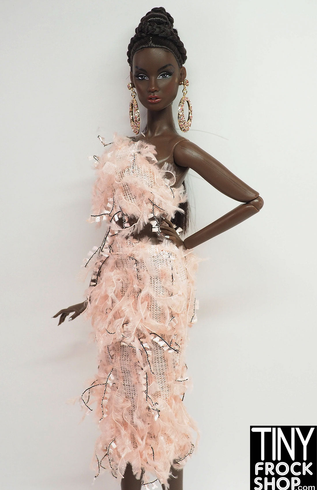 Elegant Agnes Pale Pink Frilly Dress for Women - Vintage Twist Style Party & Wedding Guest Outfit - Perfect for Cocktail Events, Date Nights and Special Occasions