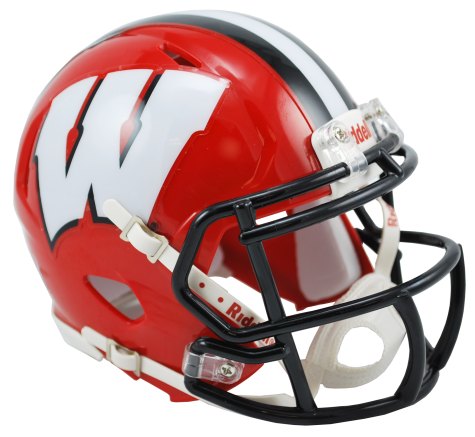 Wisconsin Badgers Red Alternate Riddell Speed Mini Helmet - Collectible Football Memorabilia for Fans & Sports Enthusiasts - Perfect for Display, Gifts, and Game Room Decor