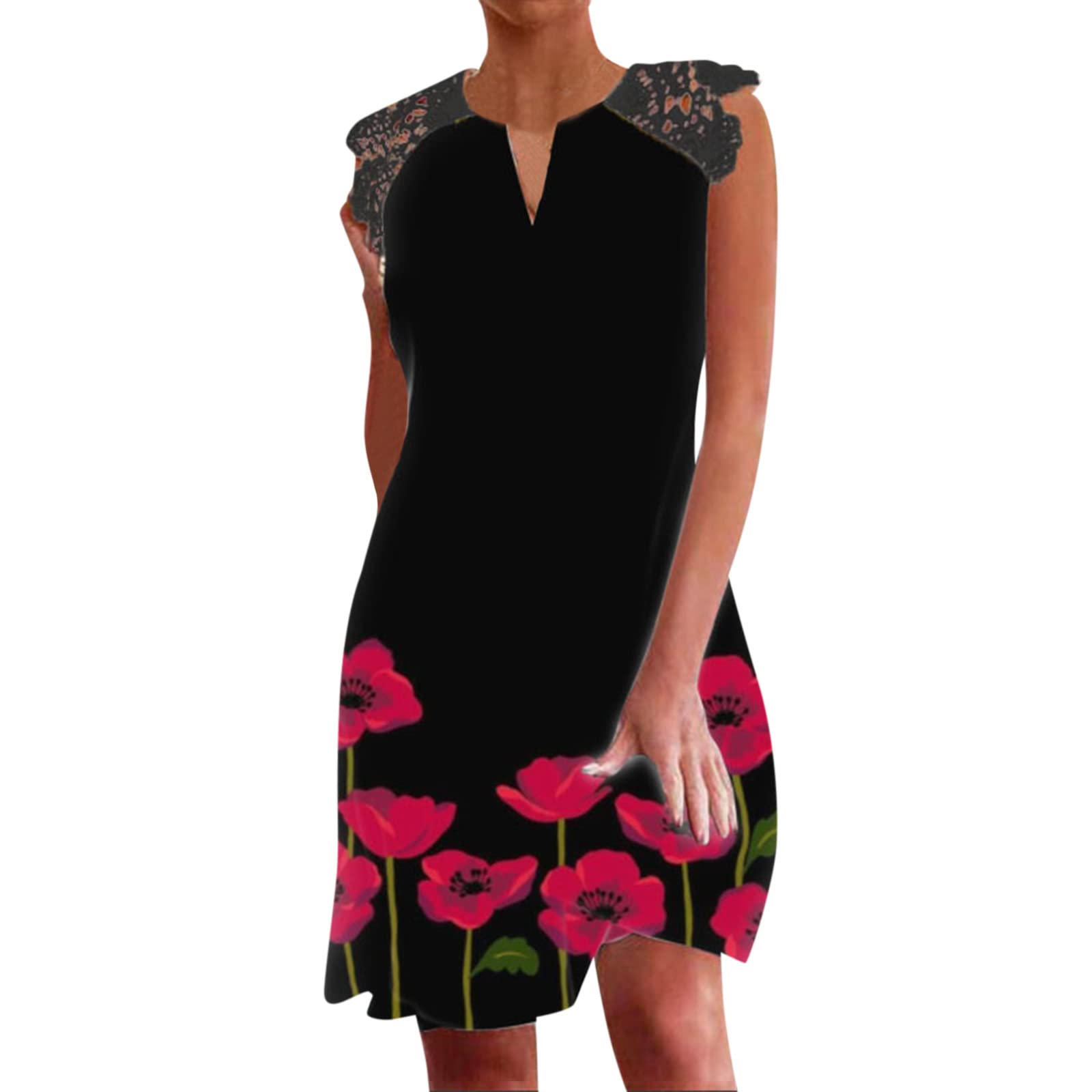 Elegant Floral Print Sleeveless Summer Dress for Women - Wedding Guest Outfit, Casual Party Wear & Sexy Cocktail Attire - Perfect for Beach Weddings, Garden Parties & Date Nights