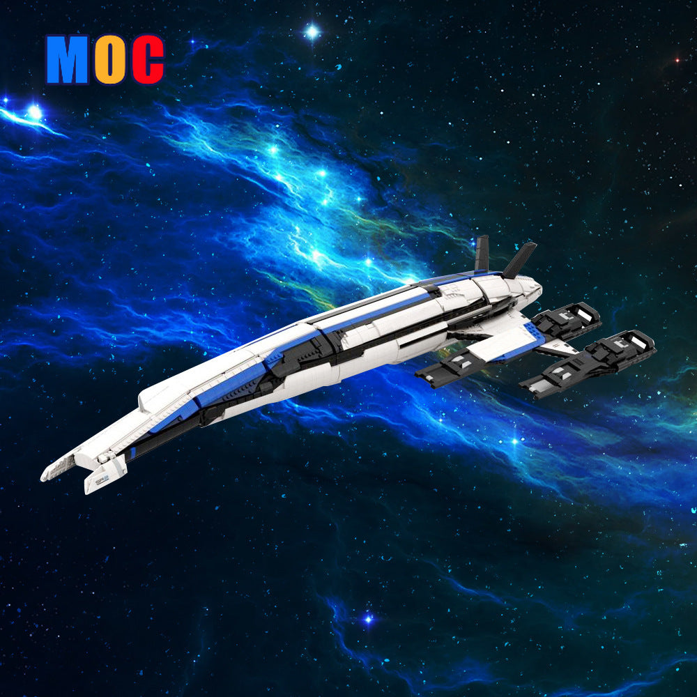 Gobricks 3911pcs MOC 118415 Normandy SR 2 Building Blocks Set - Perfect for Sci-Fi Fans & Collectors - Build Your Own Mass Effect Spaceship Model for Display or Play