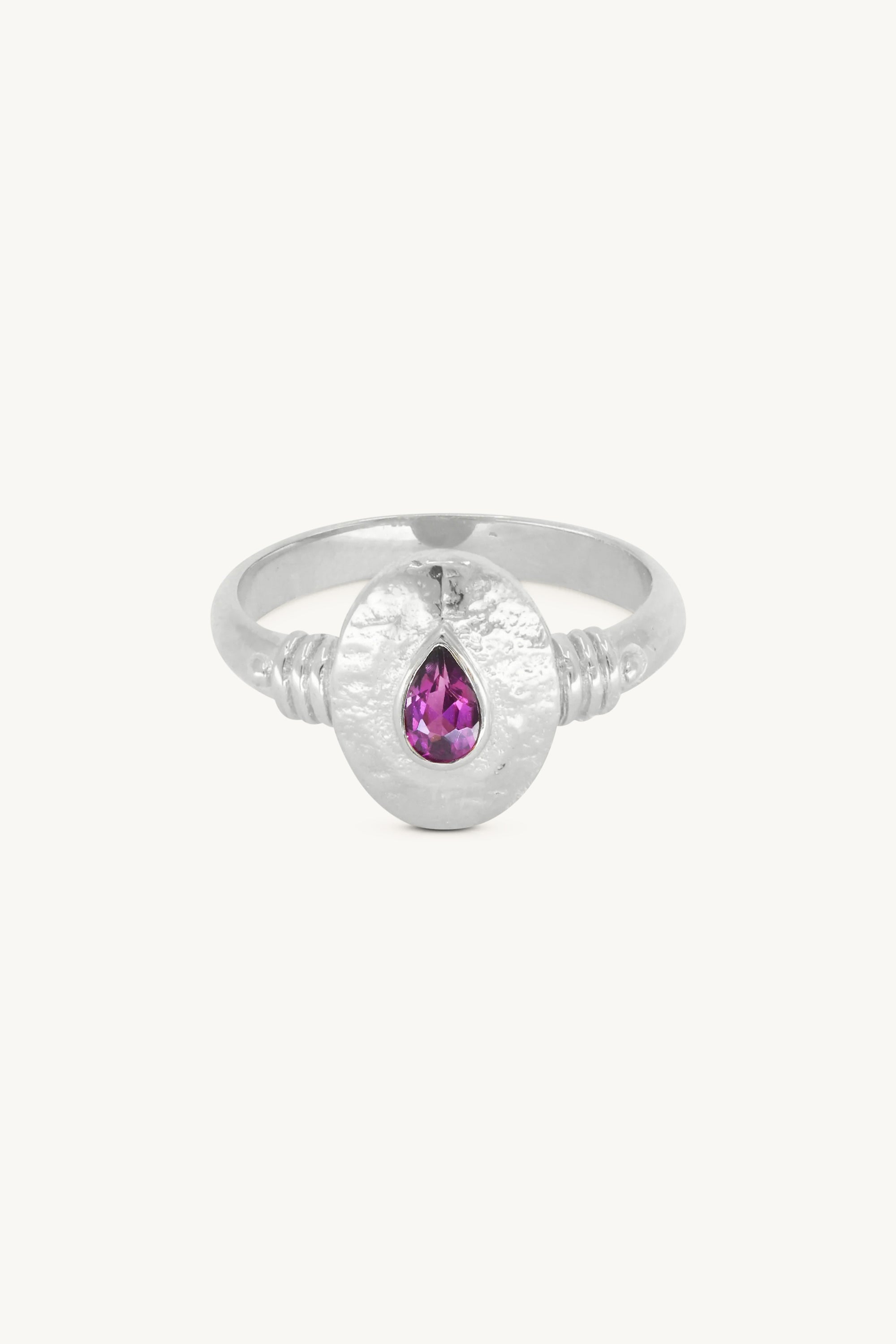 Esme Rhodolite Silver Ring for Women - Elegant Sterling Silver Gemstone Jewelry for Everyday Wear & Special Occasions
