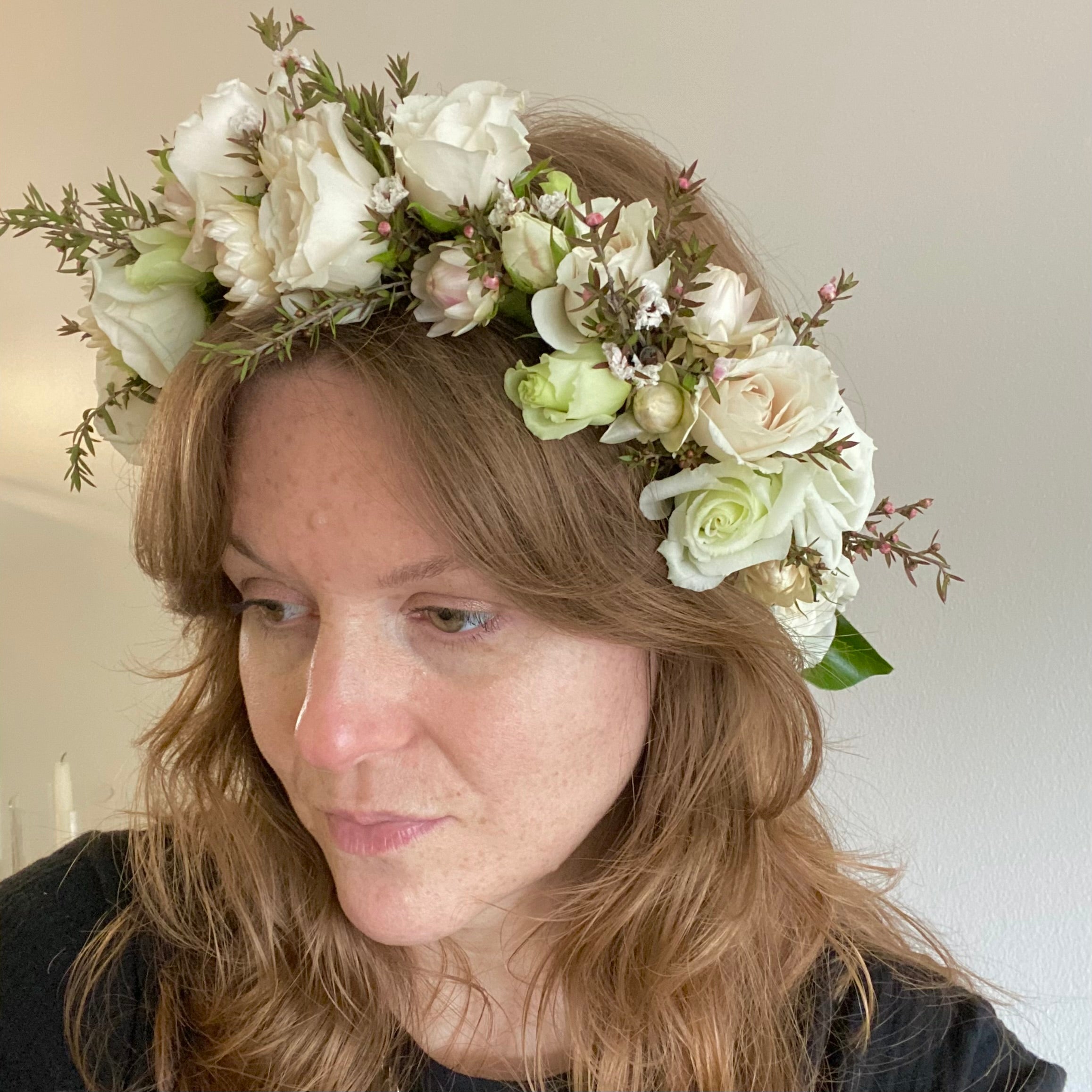 Elegant Floral Crown Headband for Women - Boho Wedding Hair Accessories, Bridal Party, Festival & Photo Shoots