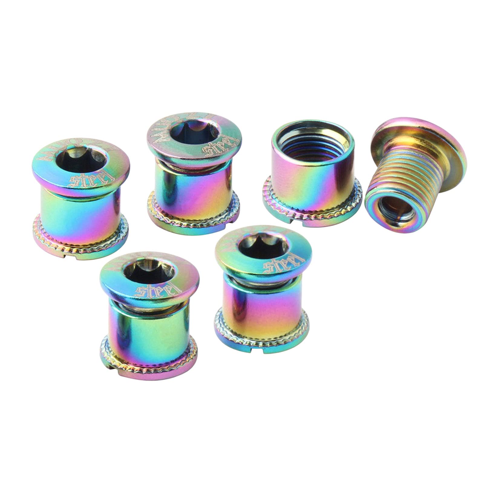 5-Pack Crankset Bolts & Chainring Nuts - High-Quality Screw Hardware for Bike Repair and Maintenance - Perfect for Mountain Bikes, Road Bikes, and Cycling Enthusiasts