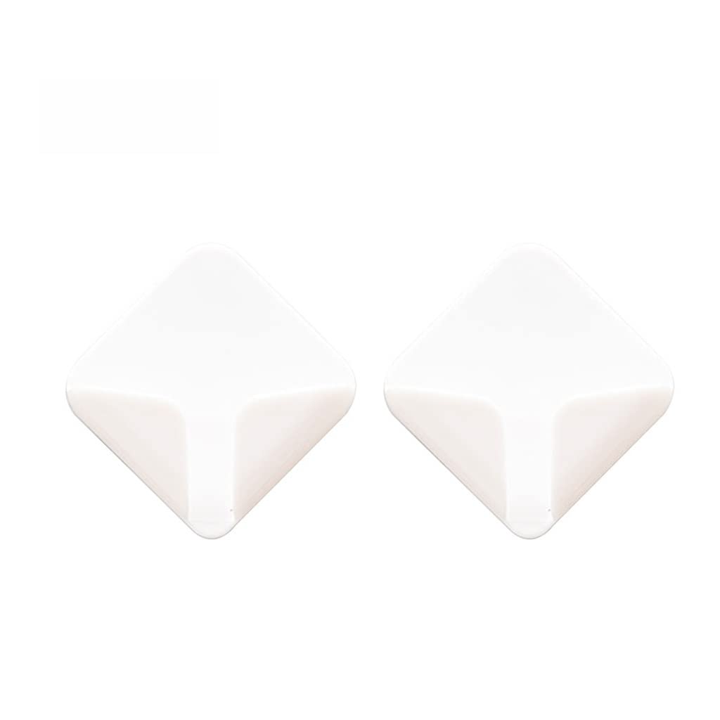 GRETD 2-Pack Adhesive Wall Hook Holder - Power Cord Organizer for Home, Office & Kitchen - White Plug Socket Hanger - Space Saving Cable Management Solution (Perfect for Charging Stations & Behind Desks)