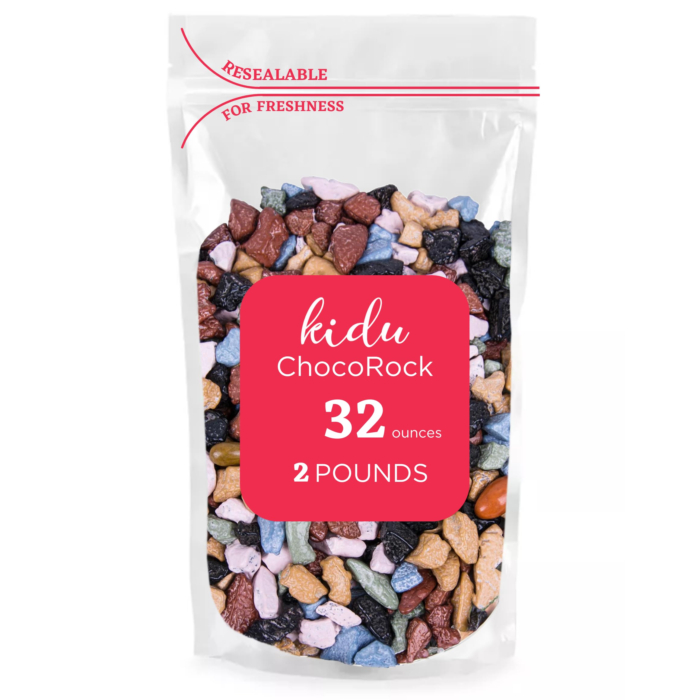 Bulk Chocolate Rocks Candy - 32oz Resealable Bag, Candy Coated Edible Rocks for Cake Decorating, Baking & Dessert Toppings | Perfect for Birthday Parties, Wedding Cakes & DIY Sweet Treats