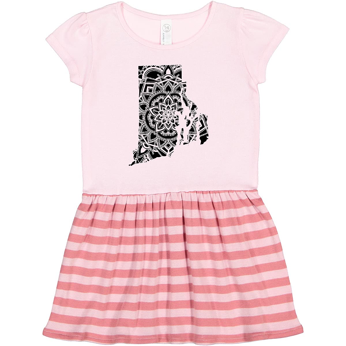 Inktastic Rhode Island Silhouette Mandala Toddler Dress - Cute & Comfortable Baby Girl Outfit for Casual Wear, Playdates & Family Photos