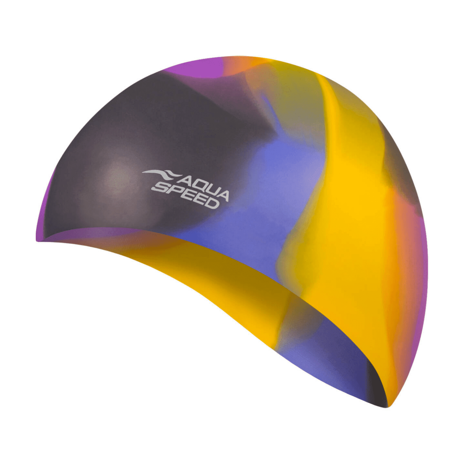 Aqua Speed Bunt Swimming Cap - Multi-Color Rainbow Silicone Swim Cap for Women & Men - Ideal for Competitive Swimming, Training, and Water Aerobics
