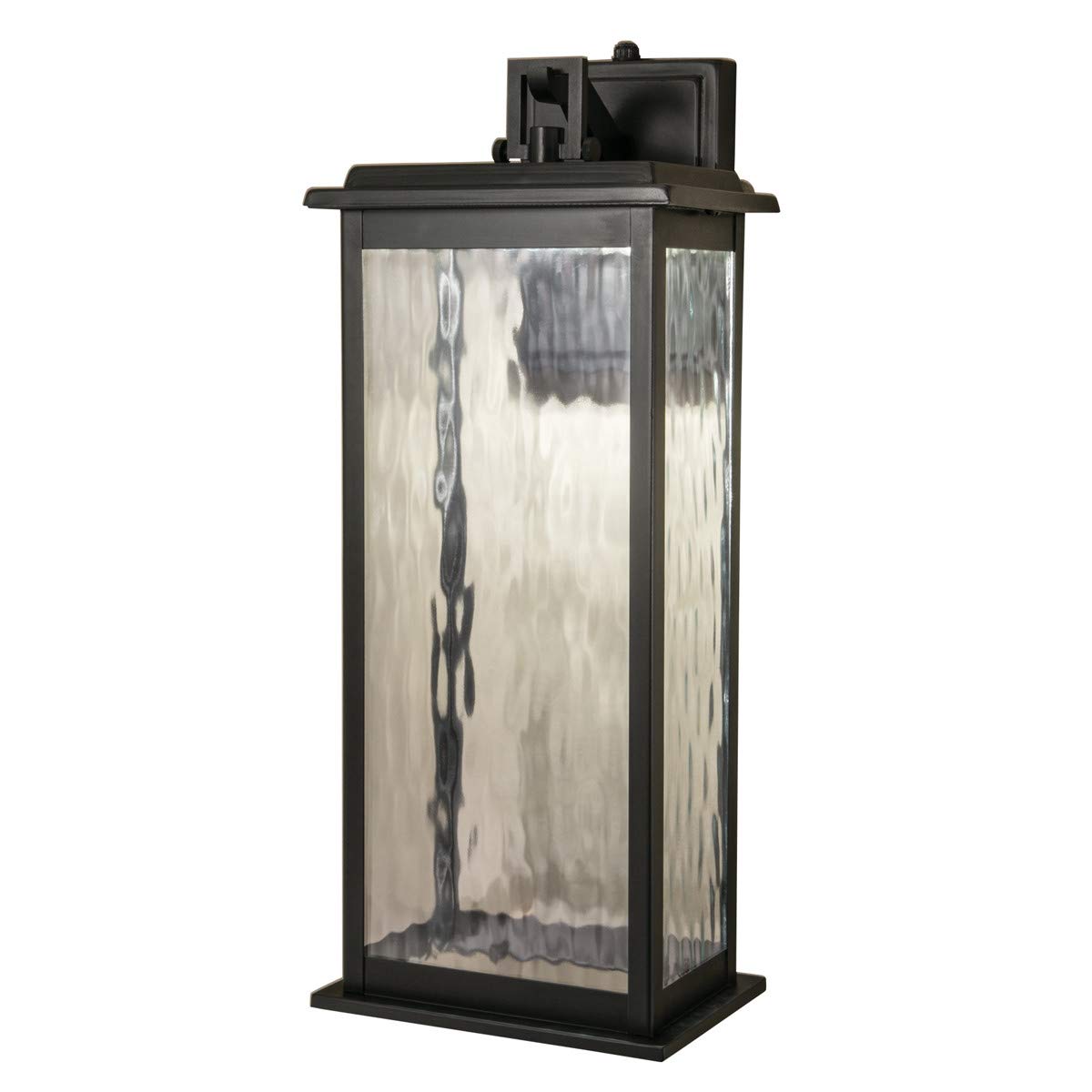Norwell Lighting 1071-GM-WG Weymouth 17.75 Inch LED Outdoor Wall Light - 6W Waterproof Exterior Sconce with Gun Metal Finish & Water Glass - Perfect for Porch, Patio, Garden, and Entryway Lighting