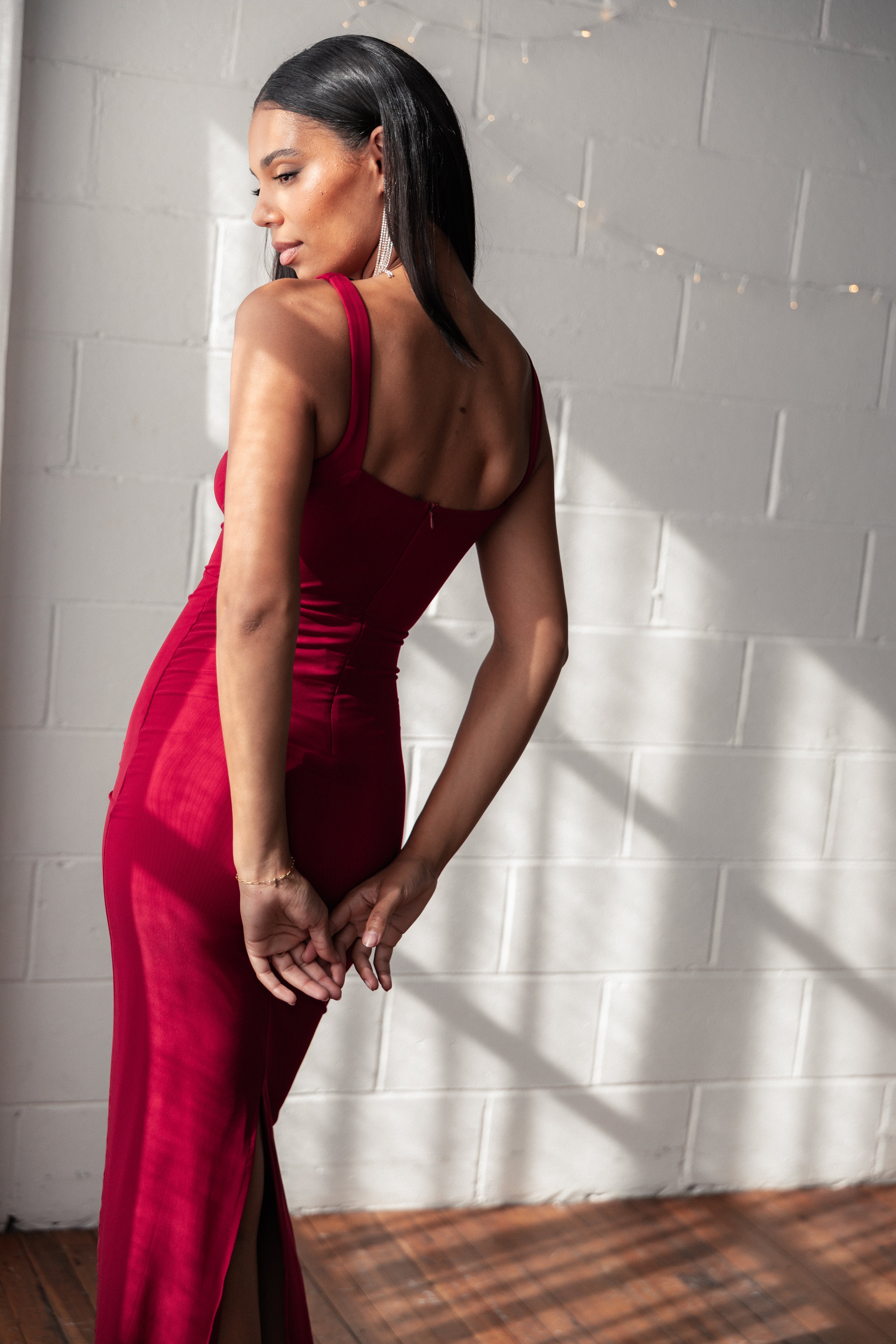 Eira Maxi Dress for Women - Elegant Long Flowy Wine Red Dress for Summer, Beach, Parties & Special Occasions
