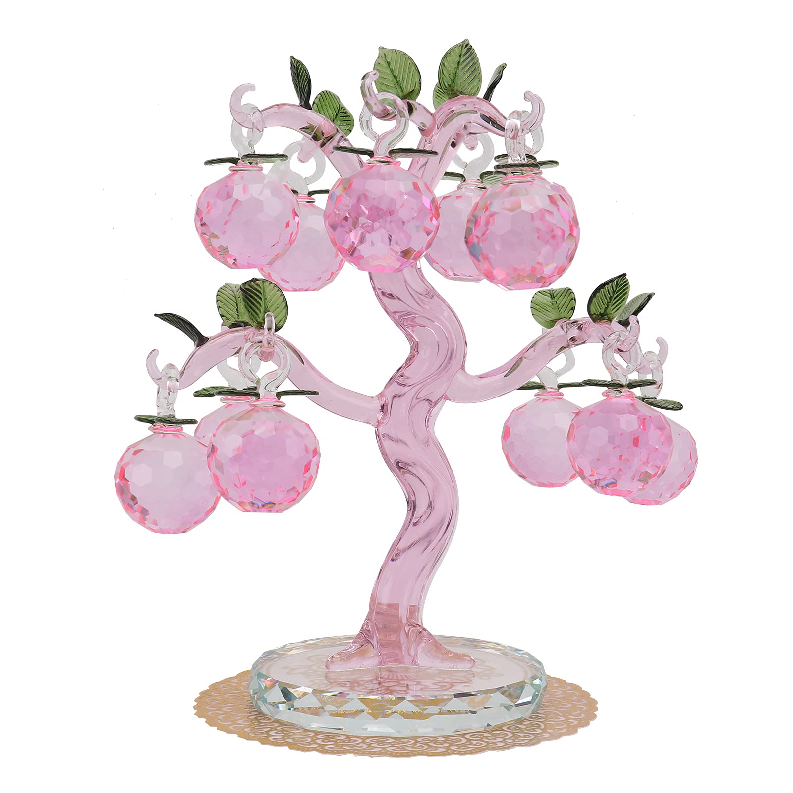 Bestoyard 1pc Pink Crystal Fruit Tree Ornament - Elegant Desktop Decor for Home, Office, Wedding Centerpiece & Gift Idea | Feng Shui Home Decoration Accessories