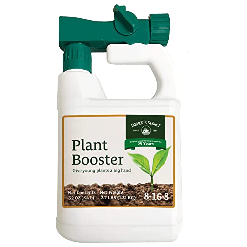 Farmer’s Secret Ready-to-Spray Plant Booster | Organic Root & Foliar Fertilizer for Young Plants | Promotes Strong Stems & Bigger Leaves | Easy-to-Use 32oz Bottle | Perfect for Indoor Houseplants, Vegetable Gardens & Hydroponics