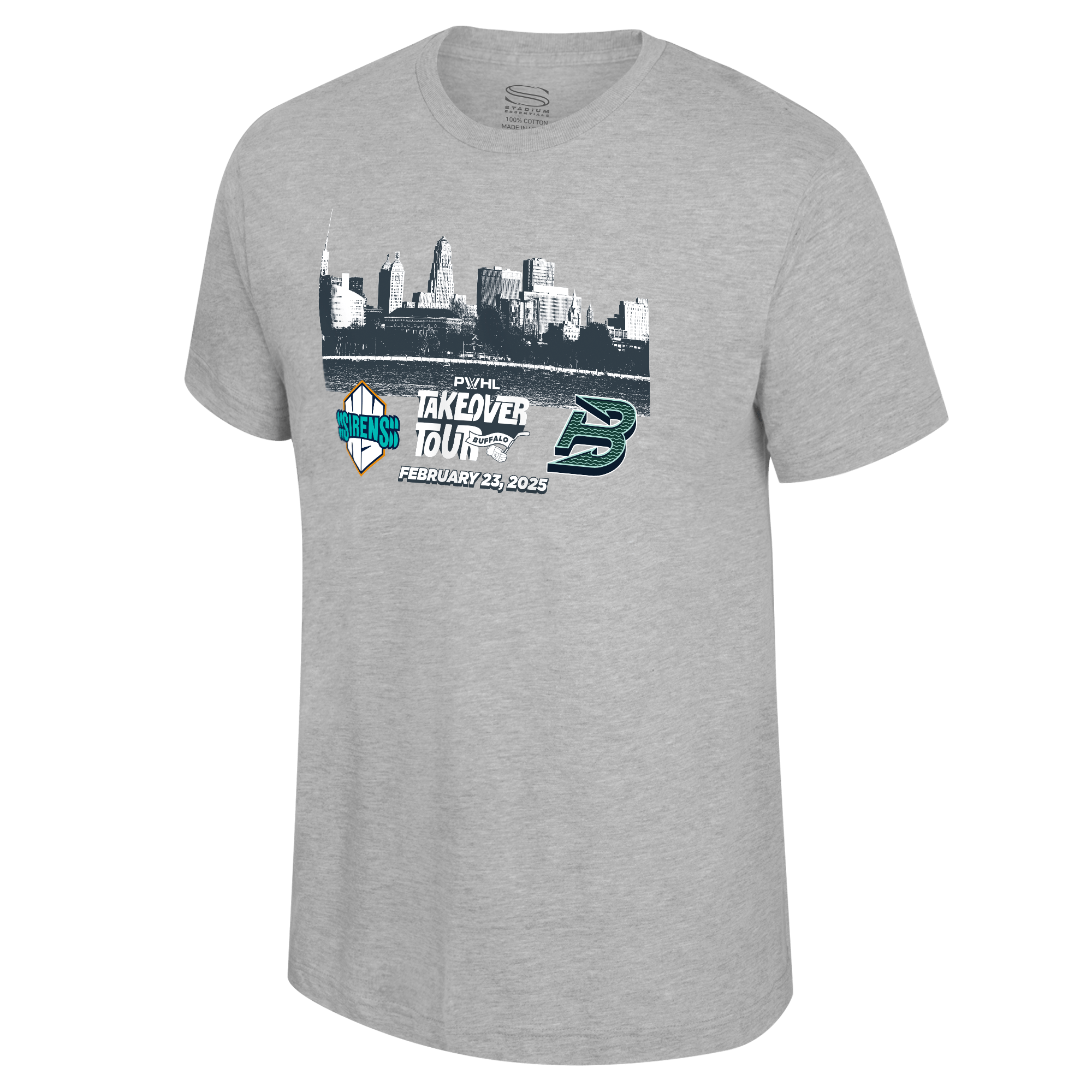 PWHL Buffalo Takeover Skyline Match Up T-Shirt for Adults - Comfortable & Stylish Hockey Fan Apparel - Perfect for Games, Tailgating & Casual Wear