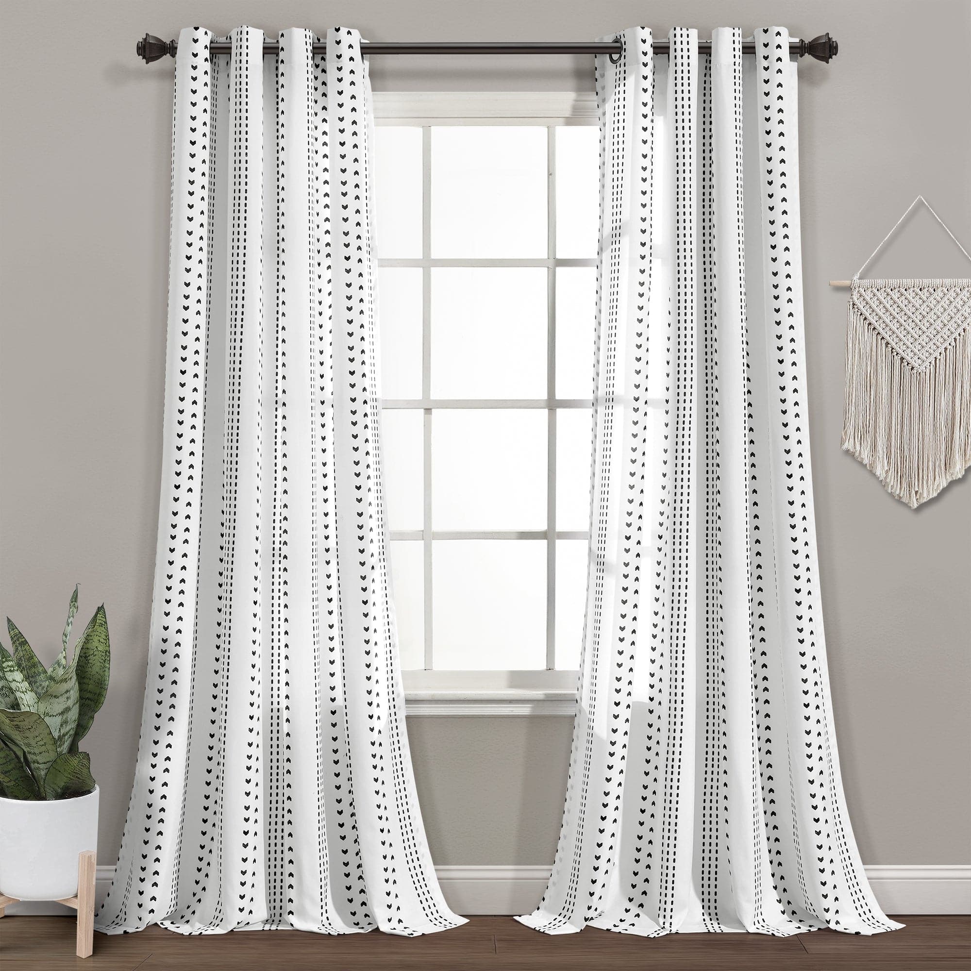 Stylish Hygge Stripe Window Curtain Panel Set - Blackout Thermal Insulated Drapes for Living Room & Bedroom - Perfect for Cozy Home Decor & Light Control
