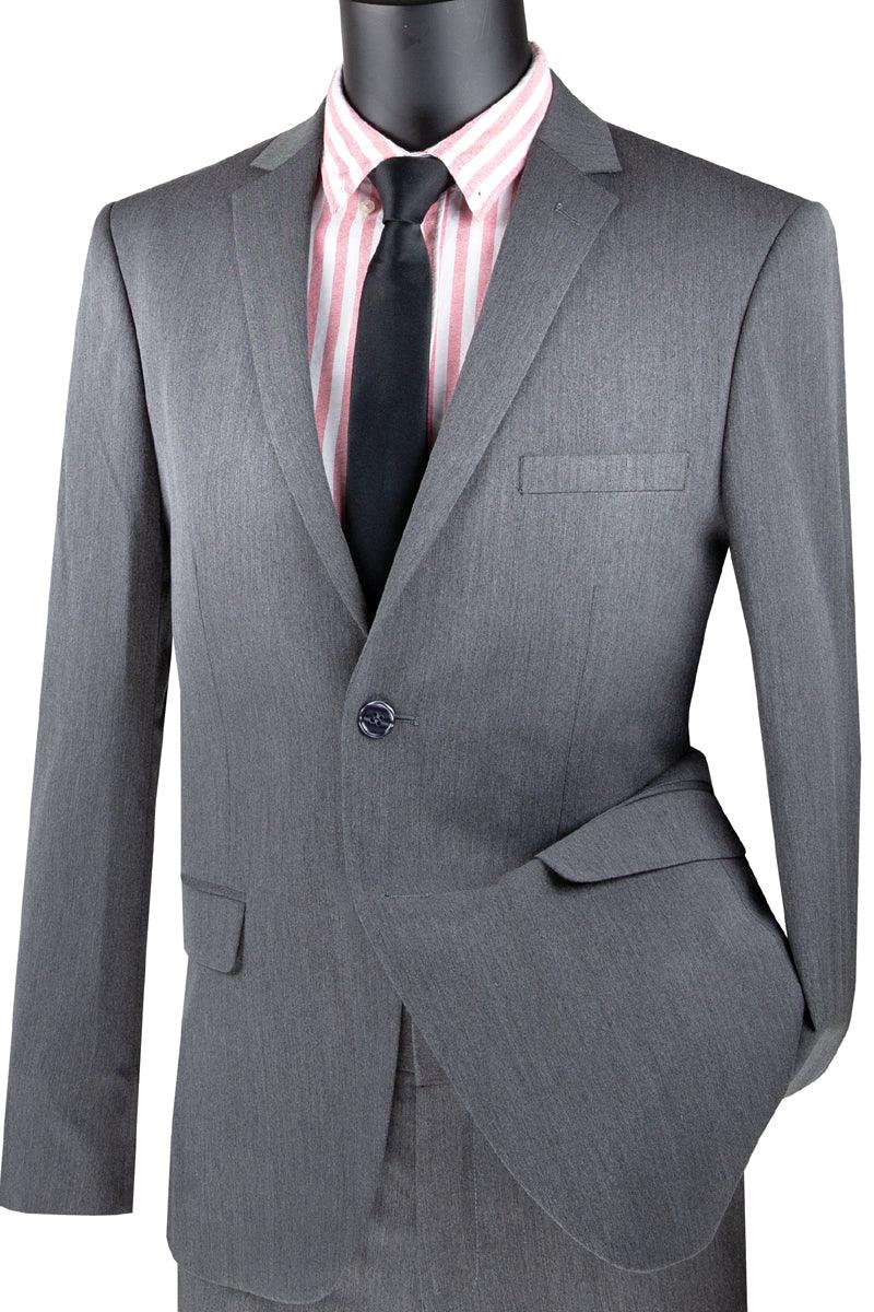 Ultra Slim Fit Stretch 2 Piece Suit for Men - Charcoal Gray Business Formal Wear | Perfect for Office, Interviews & Special Occasions
