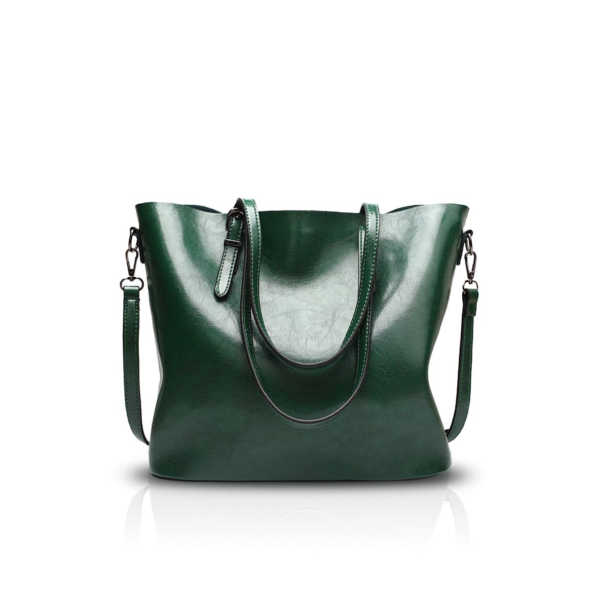 NICOLE&DORIS Women's PU Leather Tote Shoulder Bag - Stylish Crossbody Messenger Purse for Work, Travel & Everyday Use