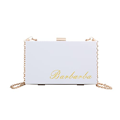 Arylic Transparent Purse for Women - Clear Cute Clutch Shoulder Crossbody Bag, Wedding Party Handbag Gift for Brides (White) | Perfect for Bridal Showers, Bachelorette Parties & Evening Events