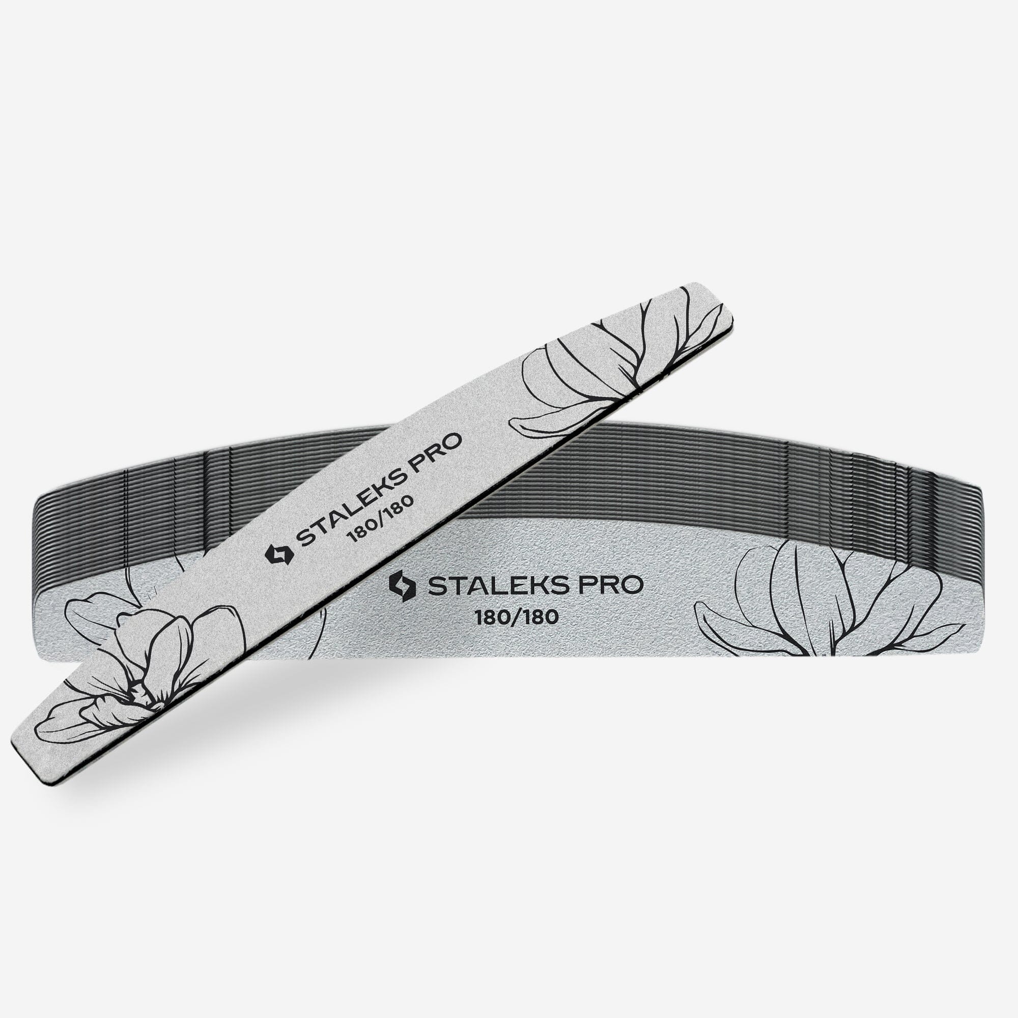 Staleks Expert 40 180/180 Grit Crescent Mineral Nail Files - 25 Pack for Professional Salon & Home Manicure/Pedicure Care
