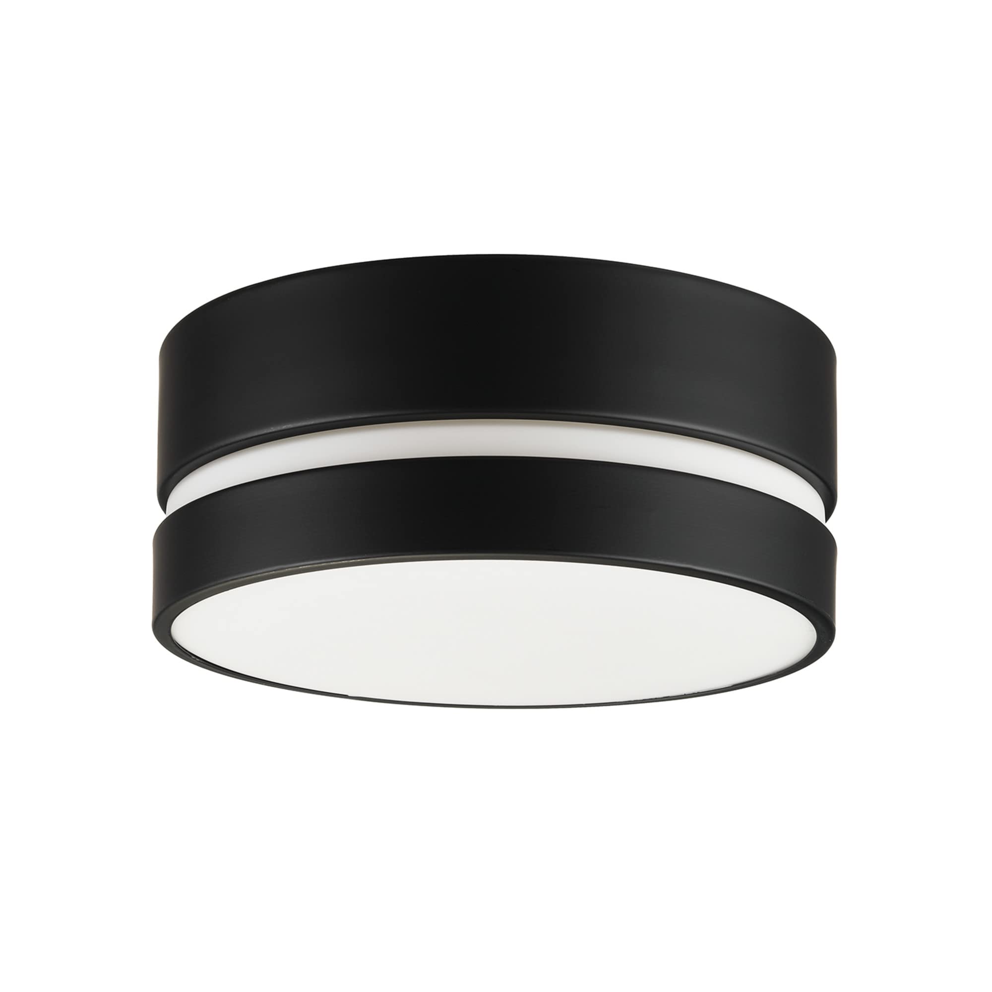 Globe Electric 60983 2-Light Flush Mount Ceiling Fixture - Matte Black with Frosted Acrylic Shade, E26 Socket - Perfect for Bedroom, Hallway & Closet Lighting | Modern Indoor Ceiling Light Fixture