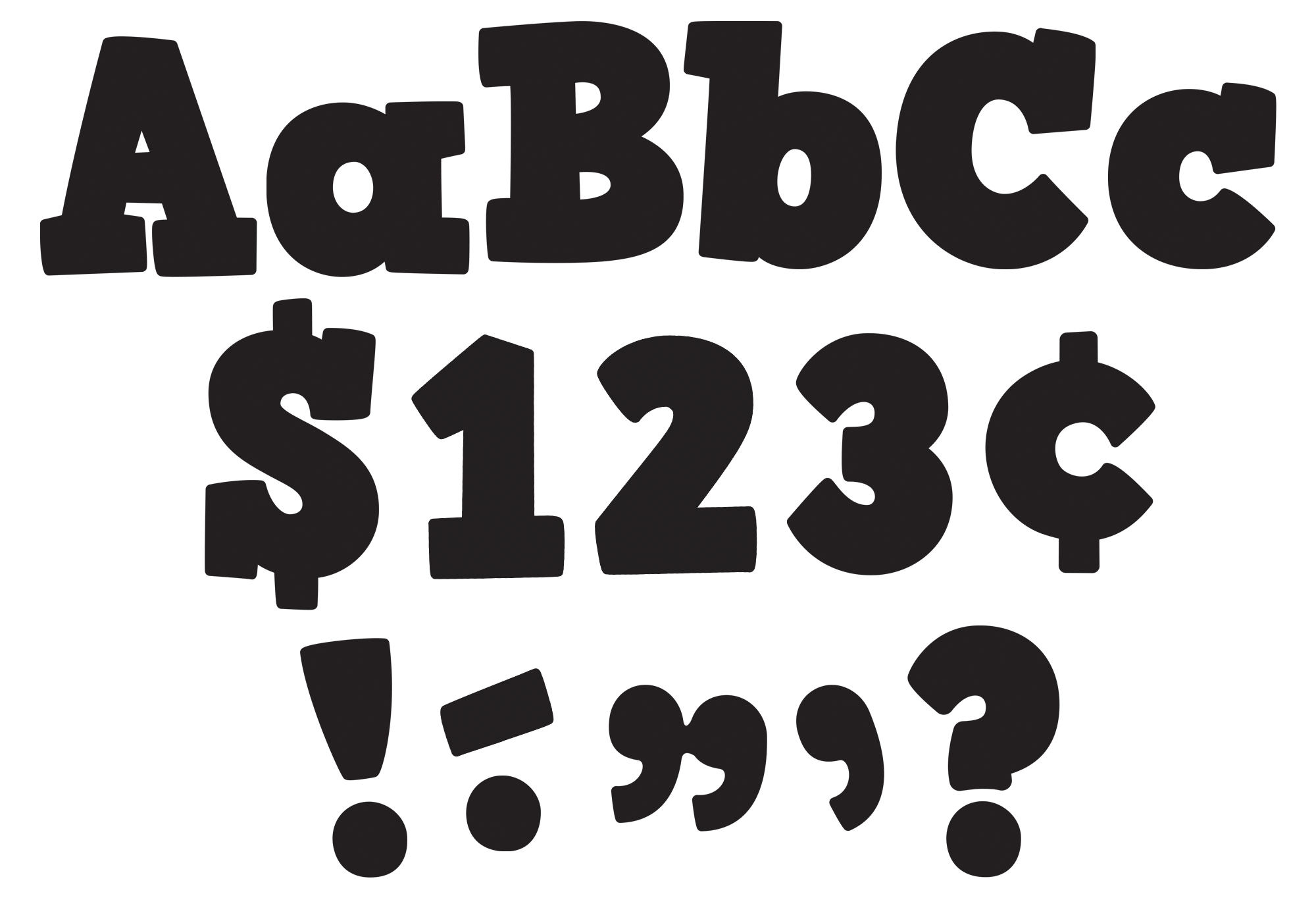 Black Bold Block 4 Letters Combo Pack - Alphabet Stickers for DIY Crafts, Home Decor & Scrapbooking