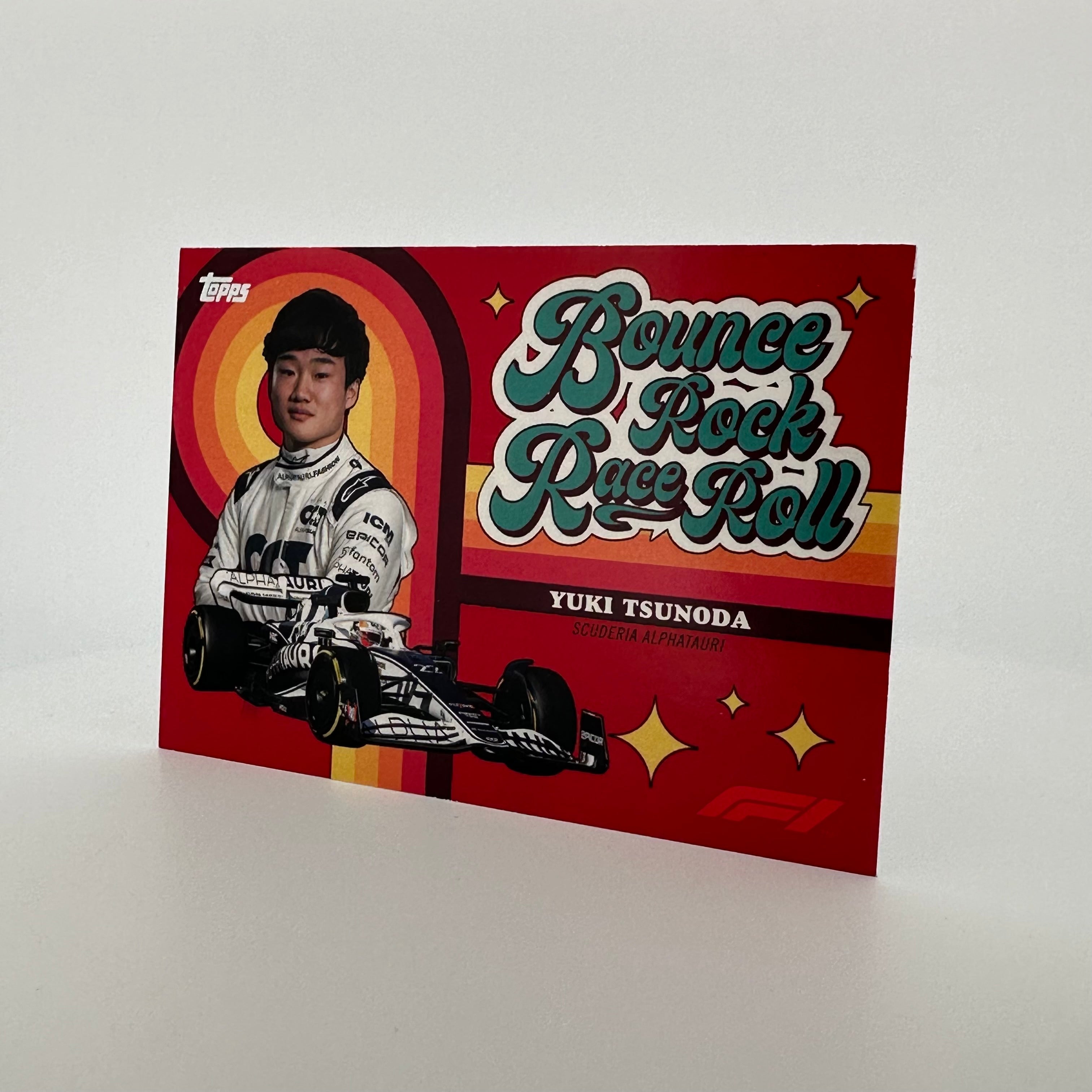 2022 Topps Formula 1 Yuki Tsunoda #5/5 Red Bounce Rock Race Rolle - Rare Racing Card for Collectors & F1 Fans, Perfect for Display & Trading